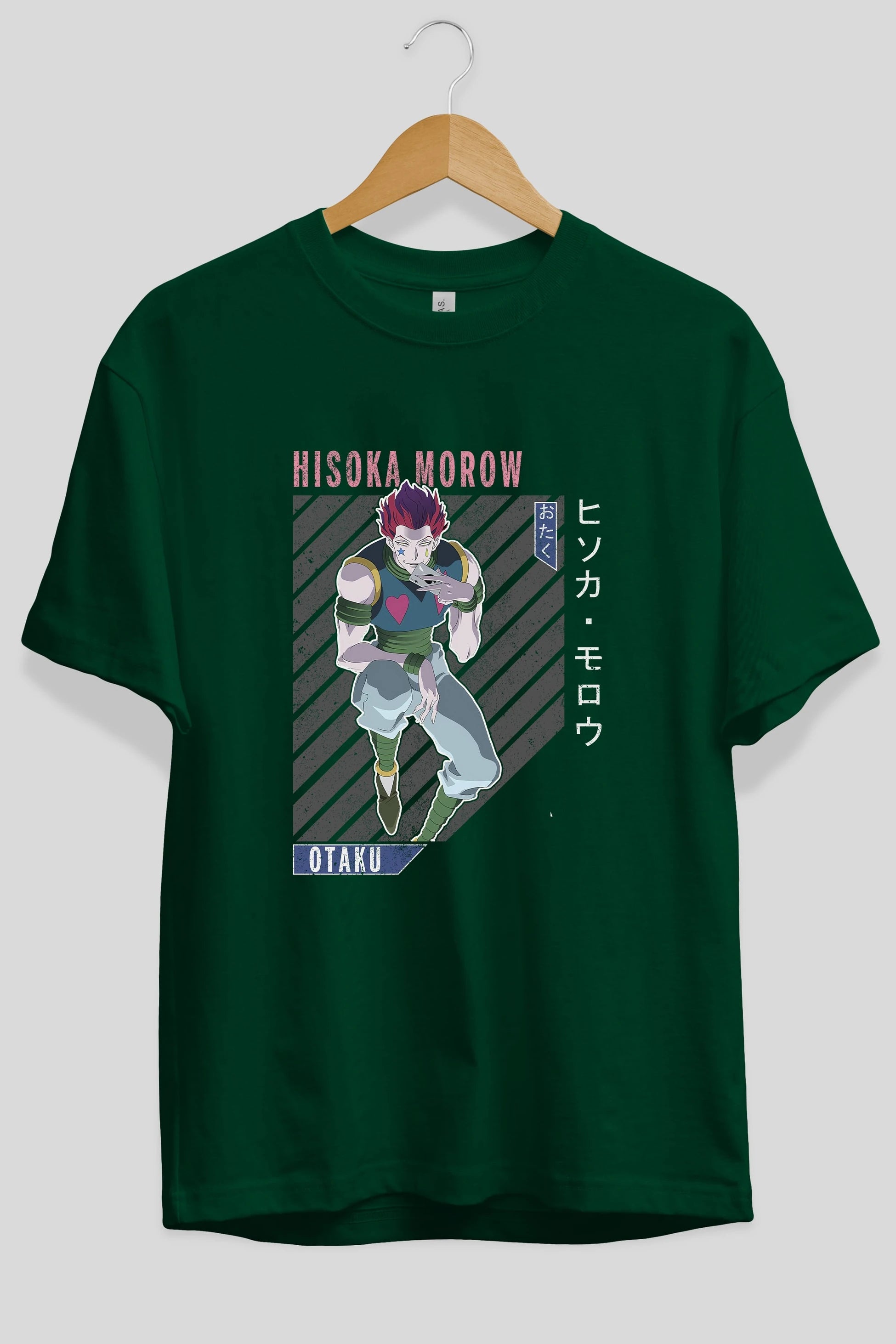 Hisoka Morow 2 2 Anime Ön Baskılı Oversize t-shirt %100 pamuk Erkek Kadın Unisex