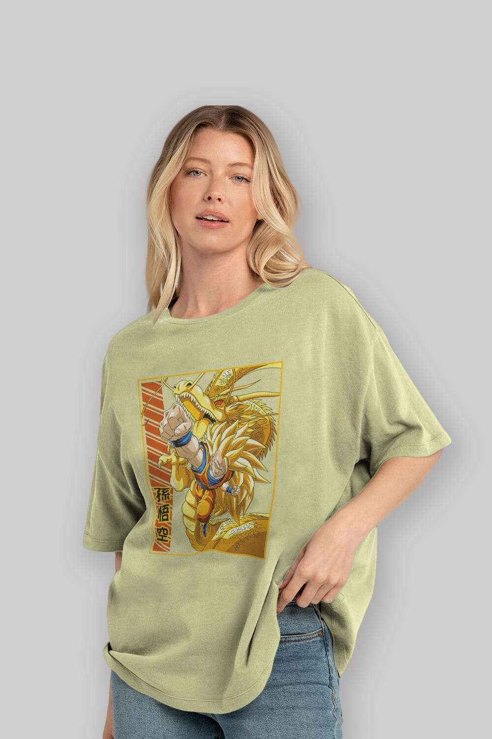 DragonBall Goku Anime Ön Baskılı Oversize t-shirt %100 pamuk Erkek Kadın Unisex
