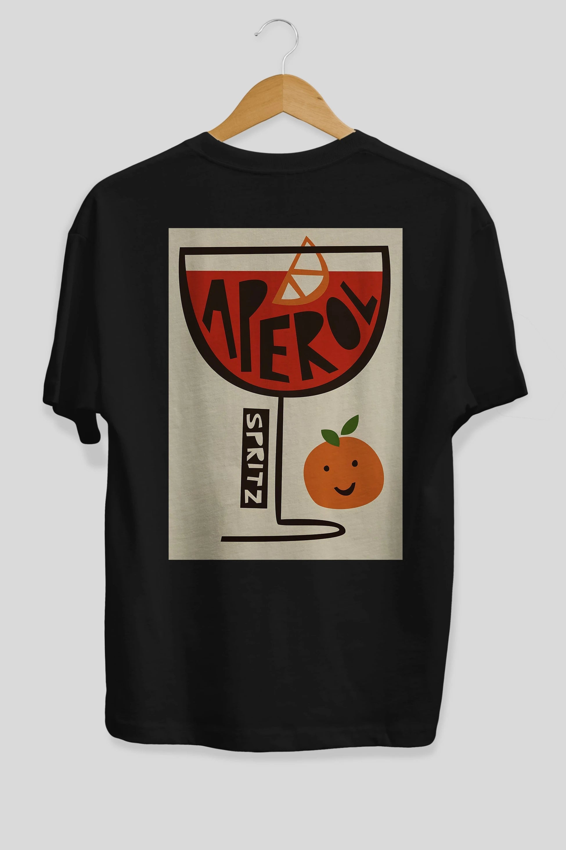 Aperol Spritz 9 Arka Baskılı Oversize t-shirt Erkek Kadın Unisex %100 Pamuk Bisiklet Yaka tişort