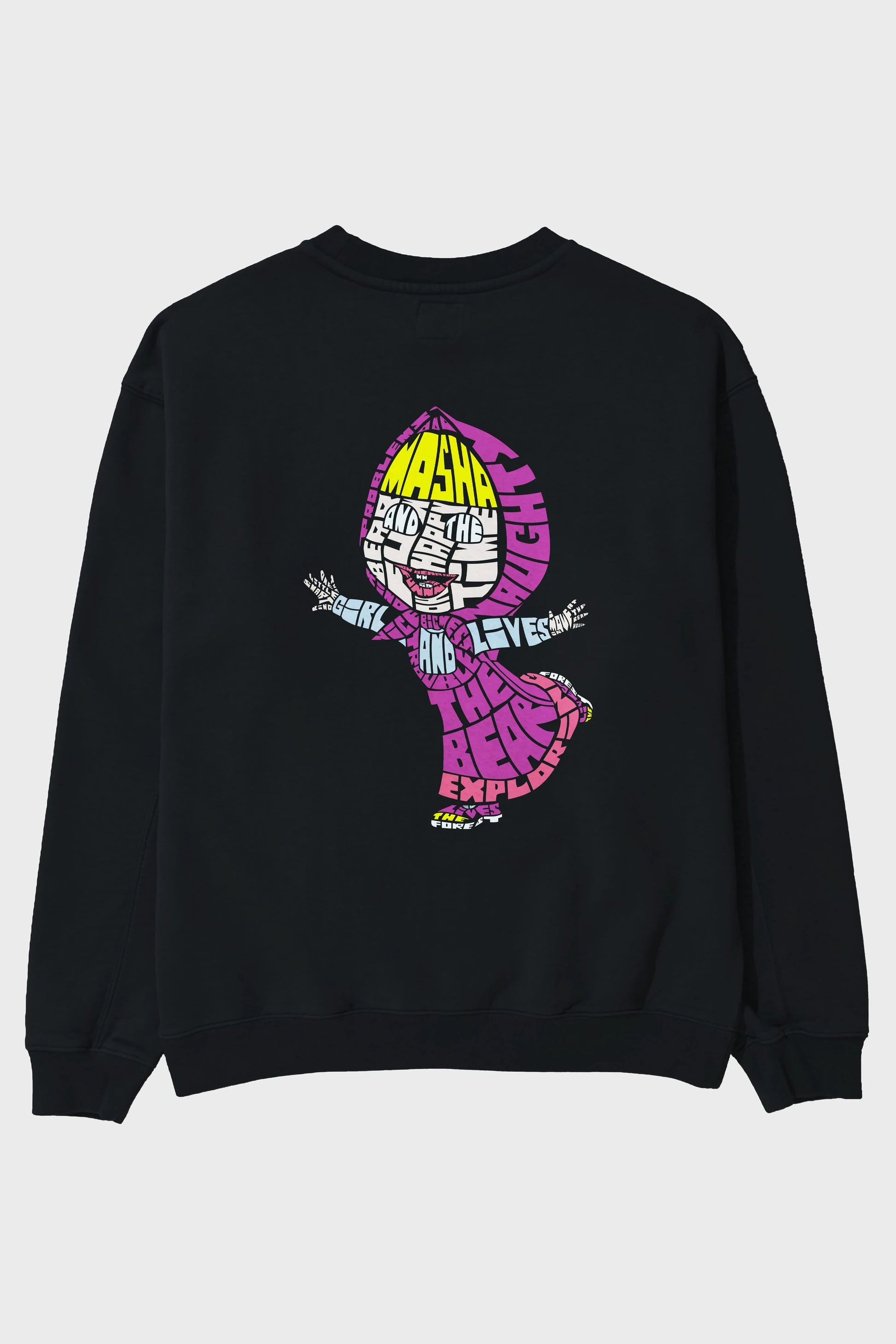 Masha And The Bear Arka Baskılı Oversize Sweatshirt Erkek Kadın Unisex