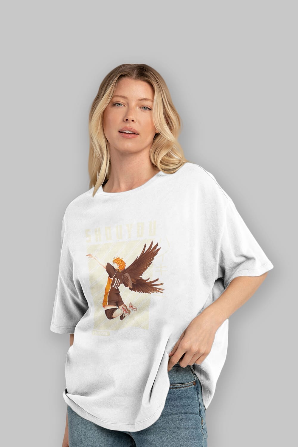 Shouyou Hinata 3 Anime Ön Baskılı Oversize t-shirt %100 pamuk Erkek Kadın Unisex