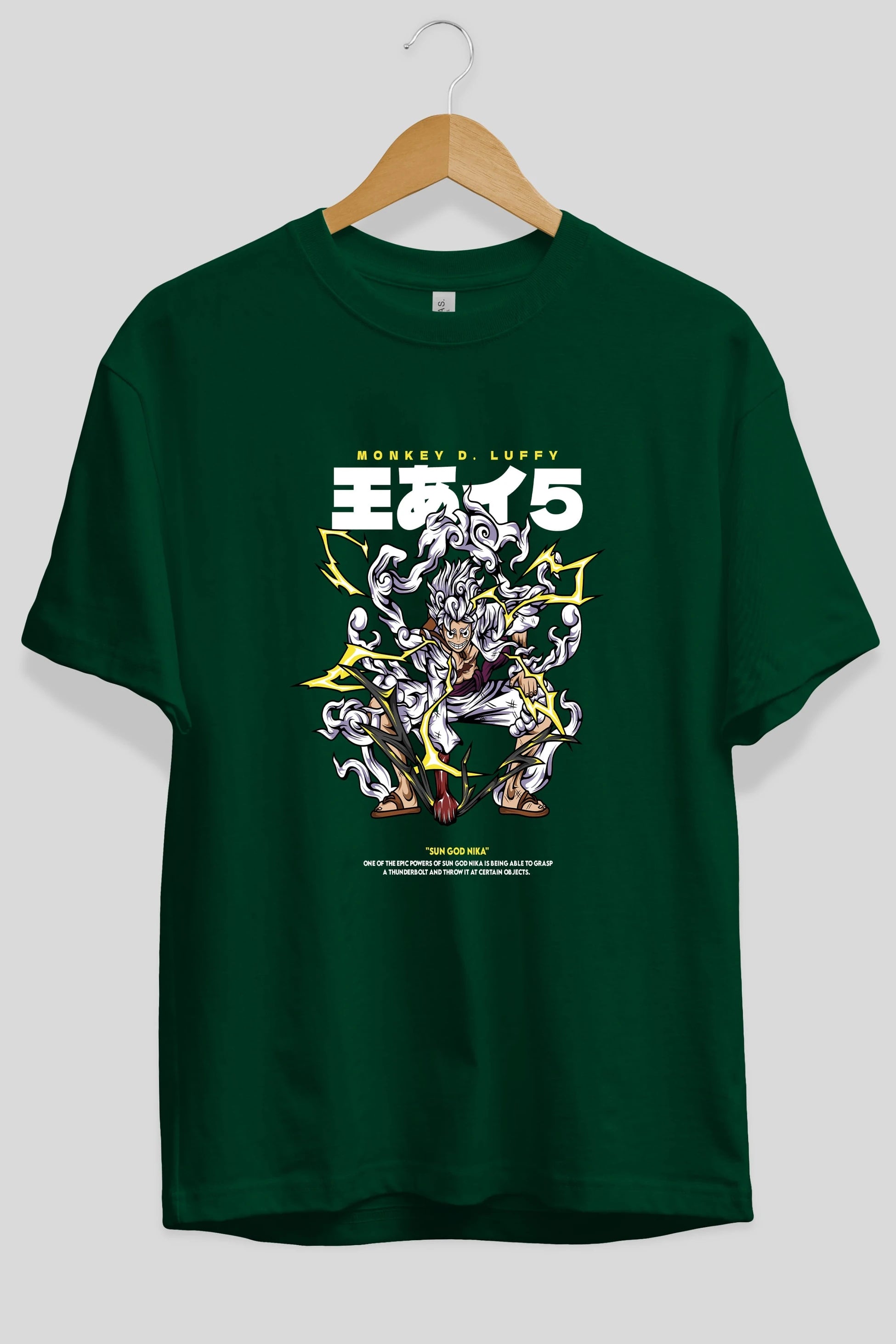 Monkey D. Luffy Anime Ön Baskılı Oversize t-shirt %100 pamuk Erkek Kadın Unisex