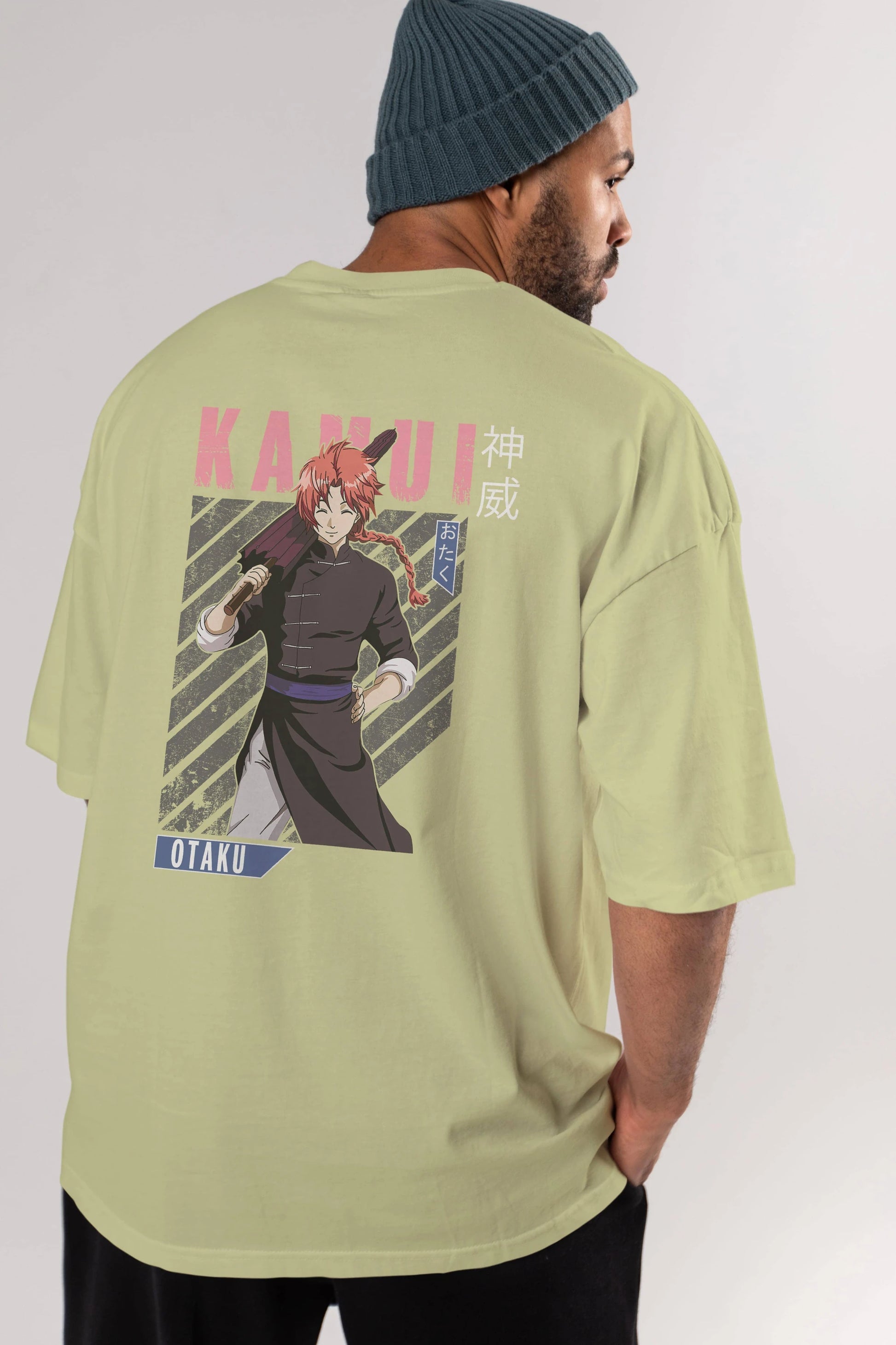 Kamui GINTAMA 1 Anime Arka Baskılı Oversize t-shirt Erkek Kadın Unisex