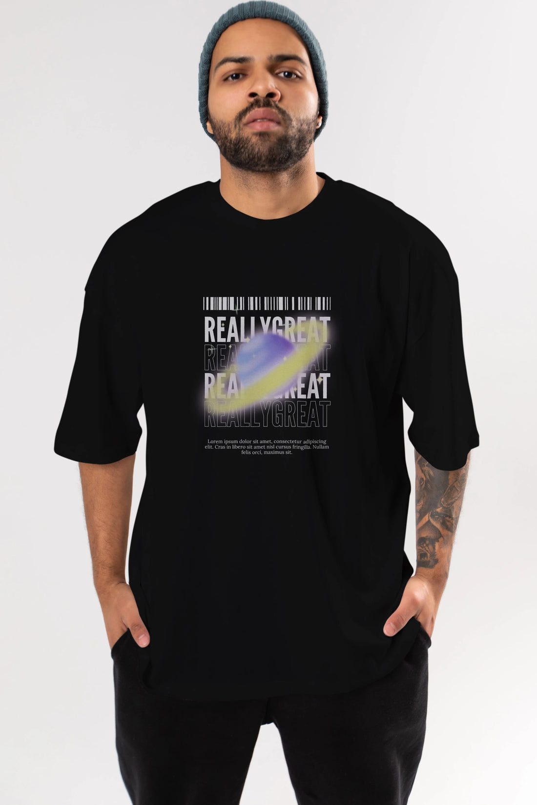 Really Great 2 Yazılı Ön Baskılı Oversize t-shirt Erkek Kadın Unisex