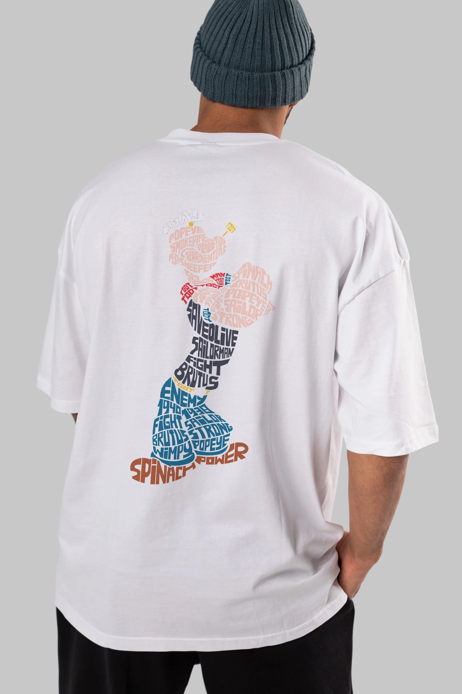 Sailorman Arka Baskılı Oversize t-shirt %100 pamuk Erkek Kadın Unisex