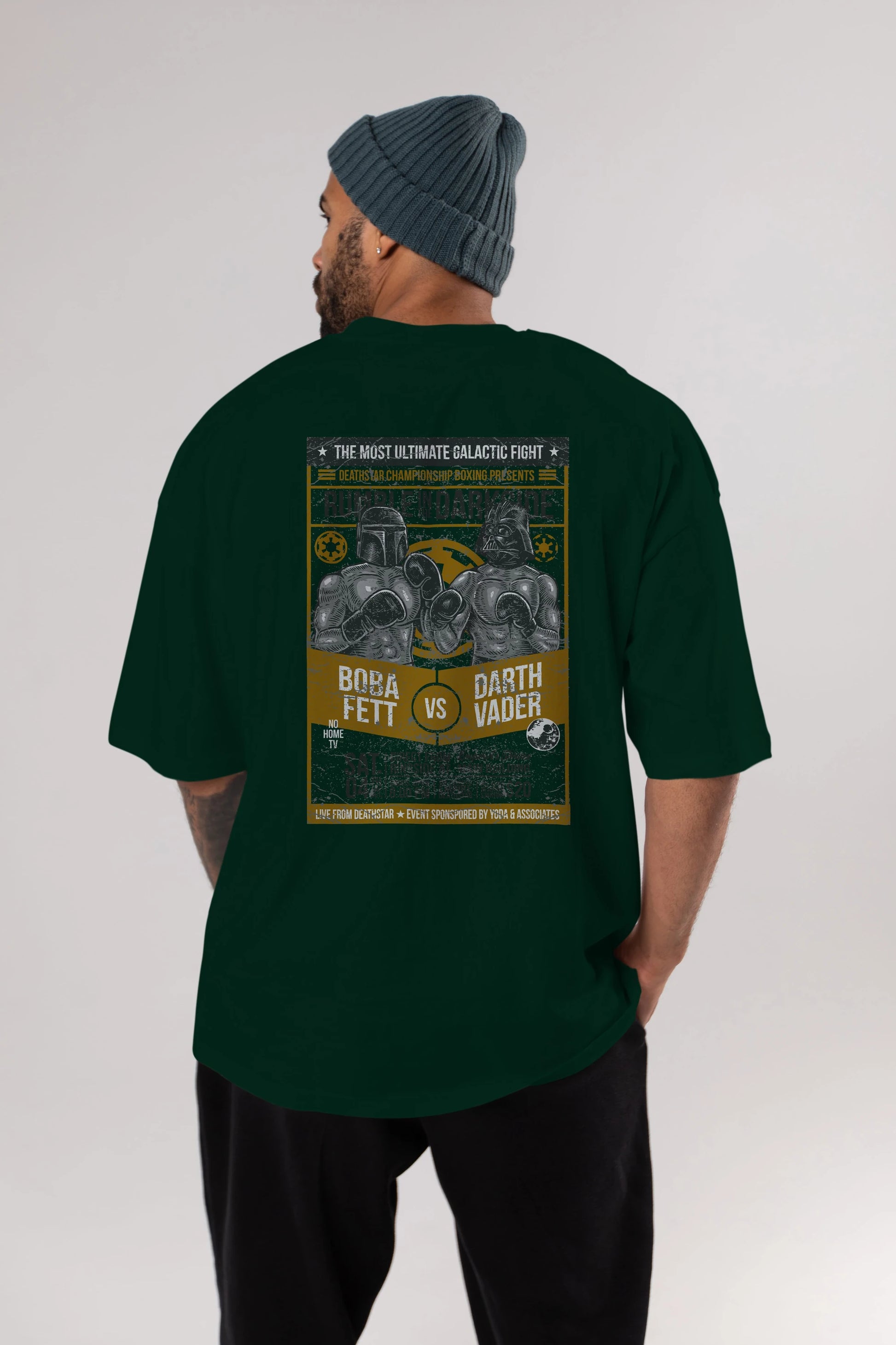 Rumble In The Darkside Arka Baskılı Oversize t-shirt Erkek Kadın Unisex %100 Pamuk