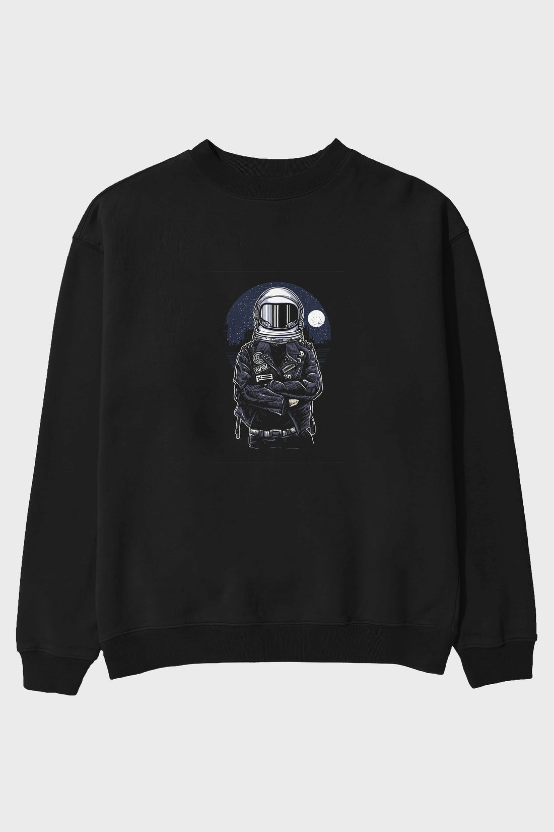 Astronaut Rebel Ön Baskılı Oversize Sweatshirt Erkek Kadın Unisex