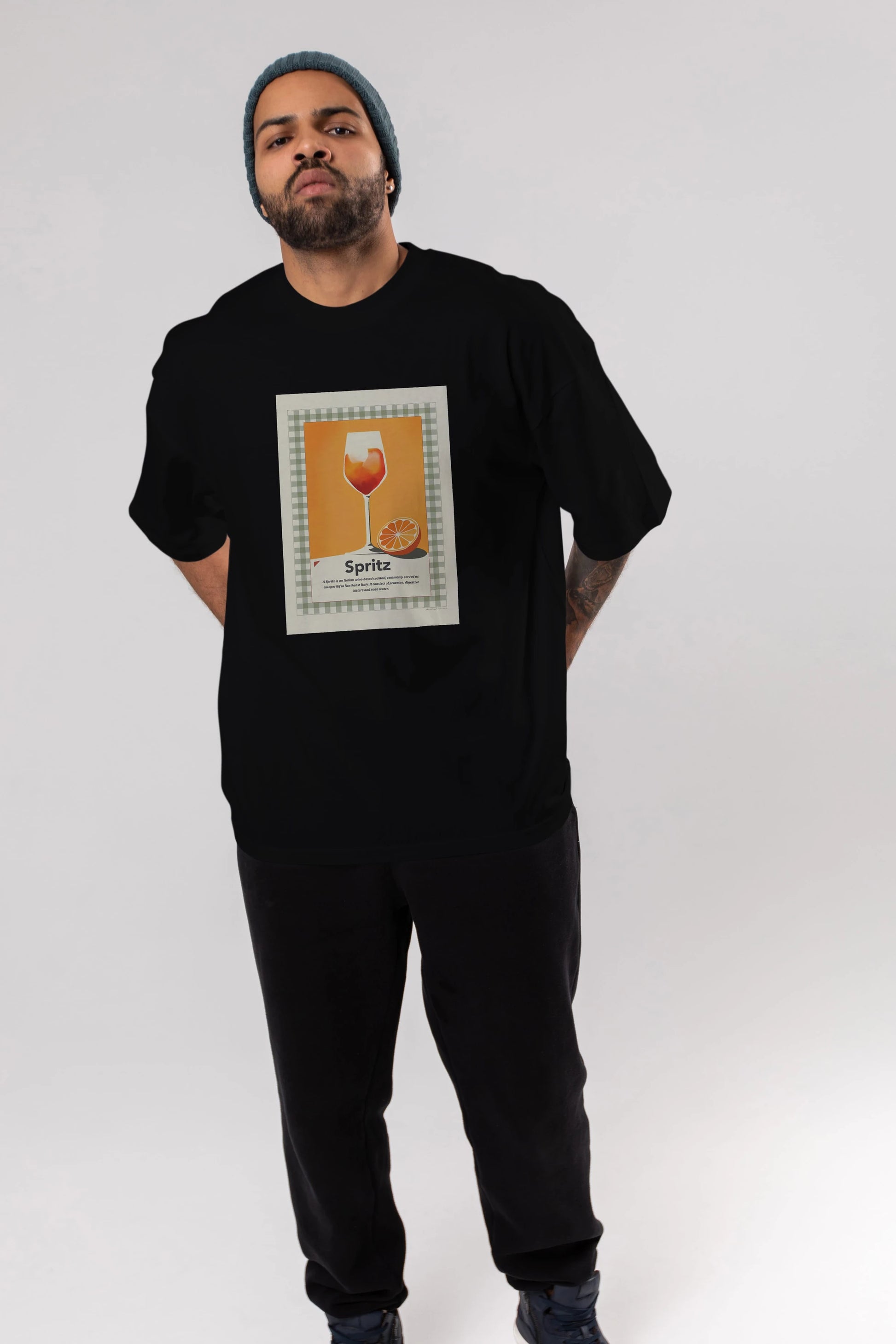 Aperol Spritz 5 Ön Baskılı Oversize t-shirt Erkek Kadın Unisex %100 Pamuk Bisiklet Yaka tişort