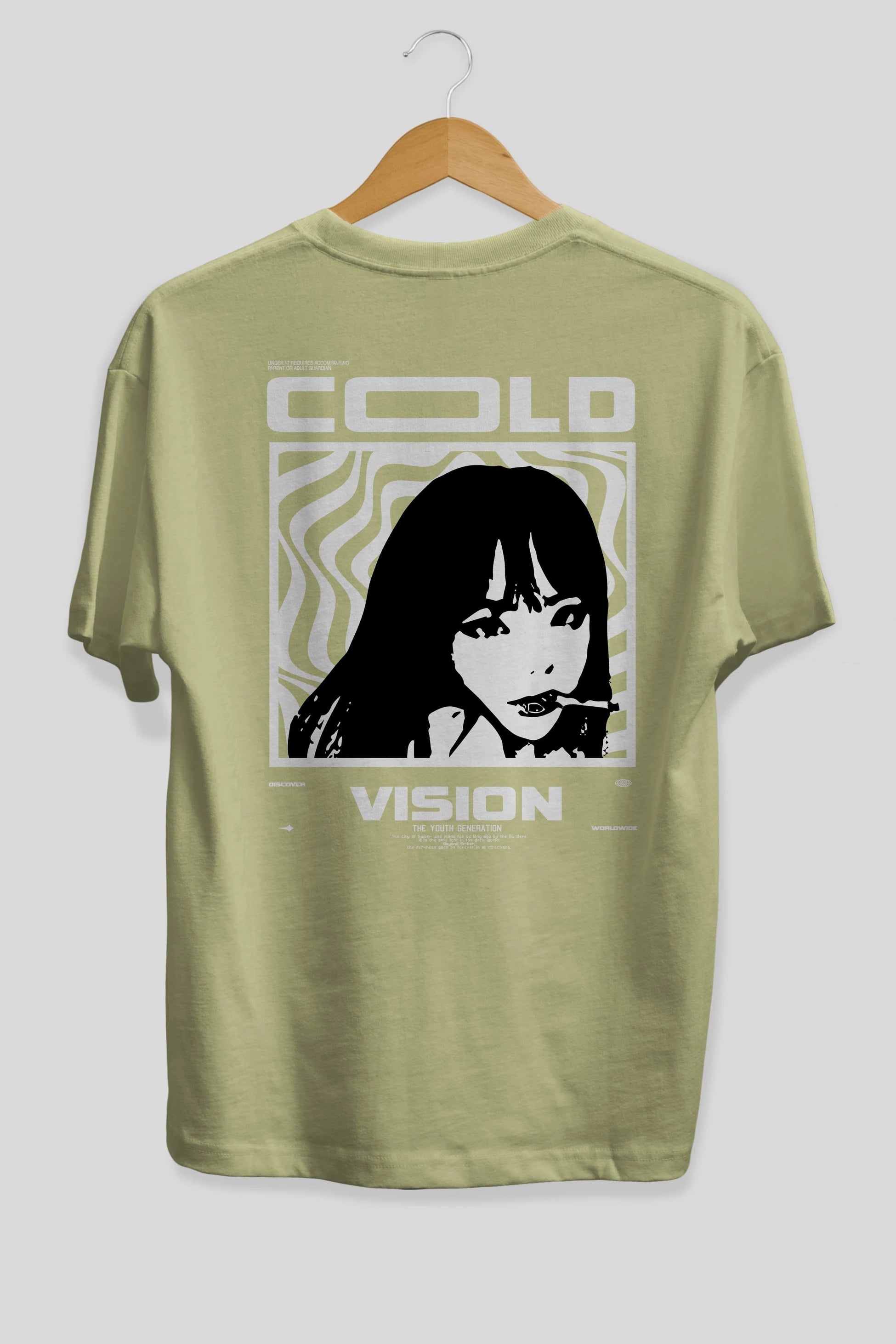 Cold Vision Arka Baskılı Oversize t-shirt Erkek Kadın Unisex