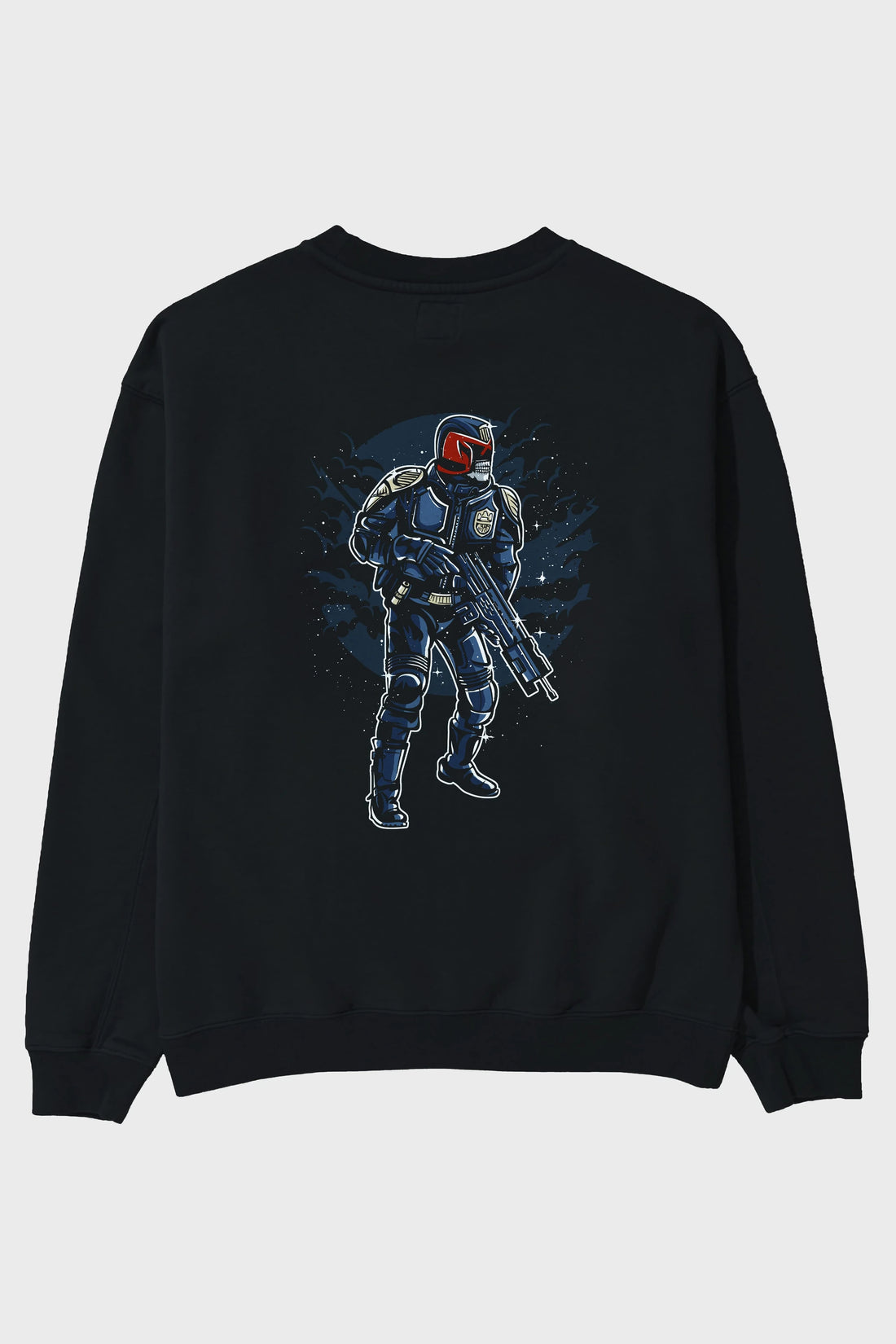 Judge Skull Arka Baskılı Oversize Sweatshirt Erkek Kadın Unisex