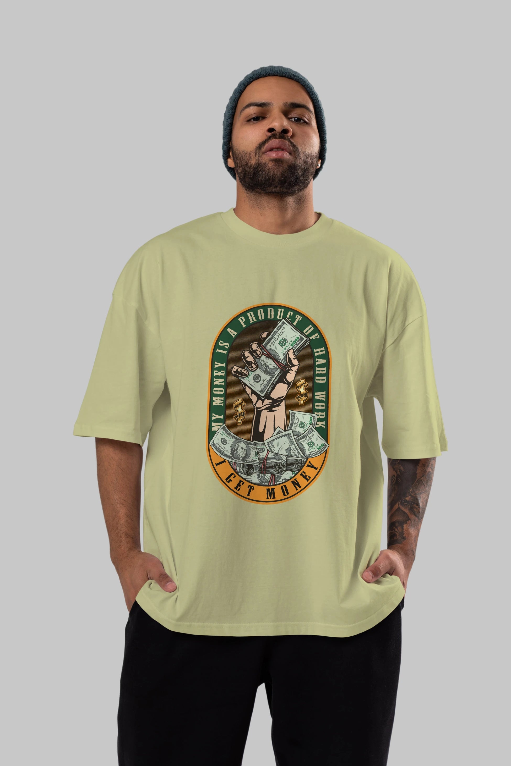 I Get Money Ön Baskılı Oversize t-shirt Erkek Kadın Unisex
