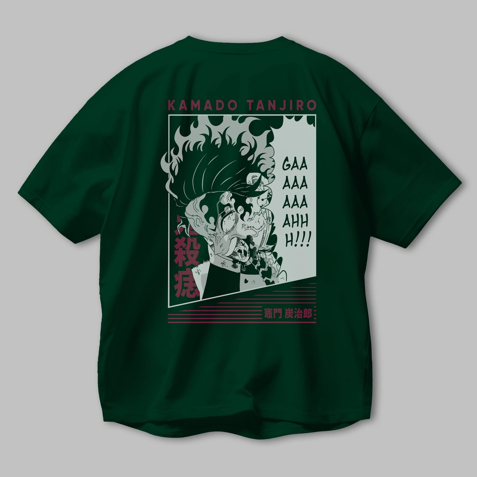 TANJIRO KAMADO 3 Anime Arka Baskılı Oversize t-shirt Erkek Kadın Unisex