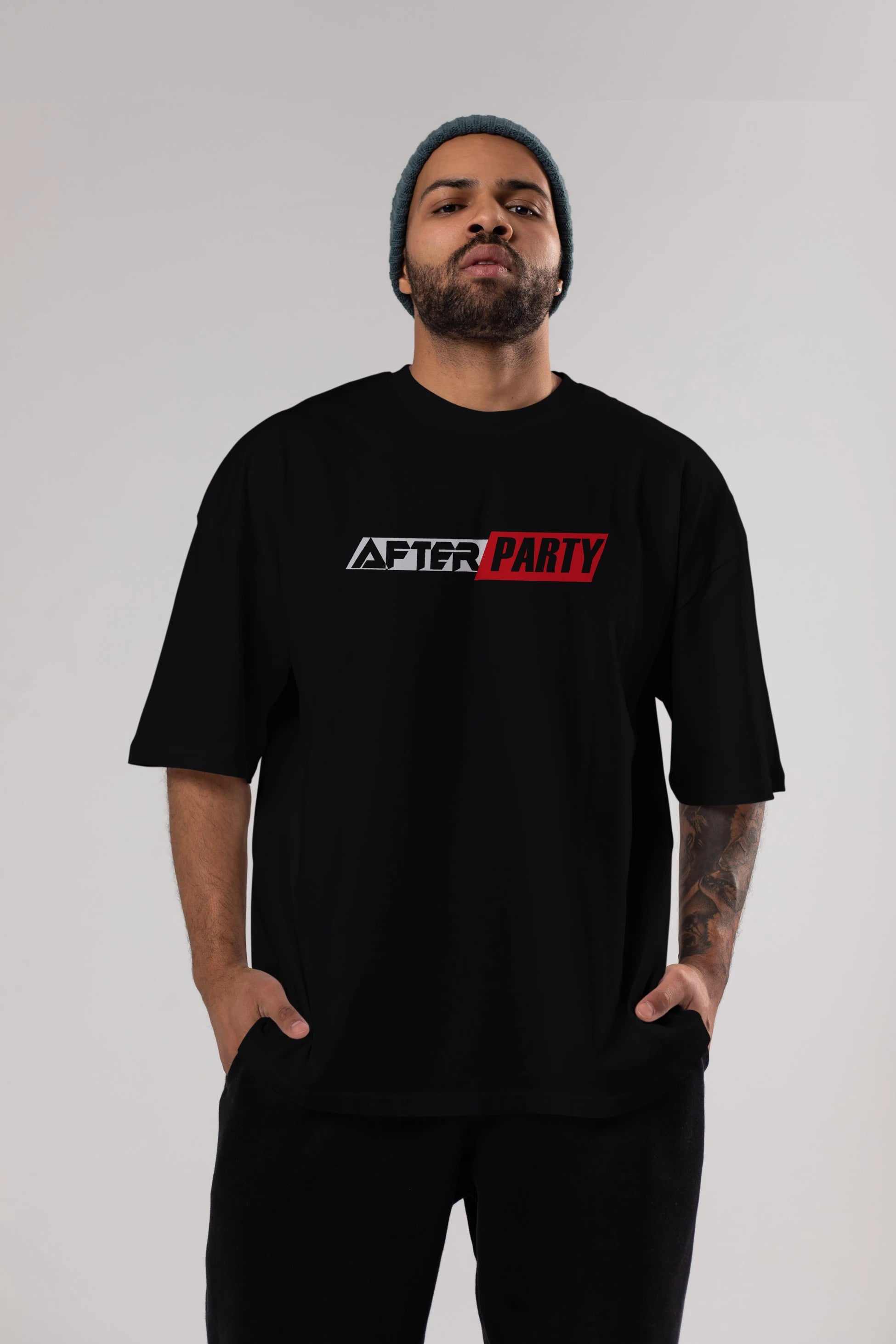 After Party Ön Baskılı Oversize t-shirt %100 pamuk Erkek Kadın Unisex
