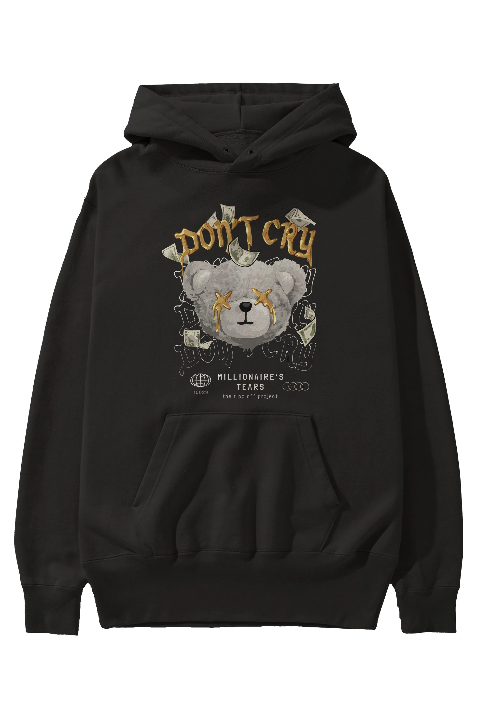 Dont Cry Bear Ön Baskılı Hoodie Oversize Kapüşonlu Sweatshirt Erkek Kadın Unisex
