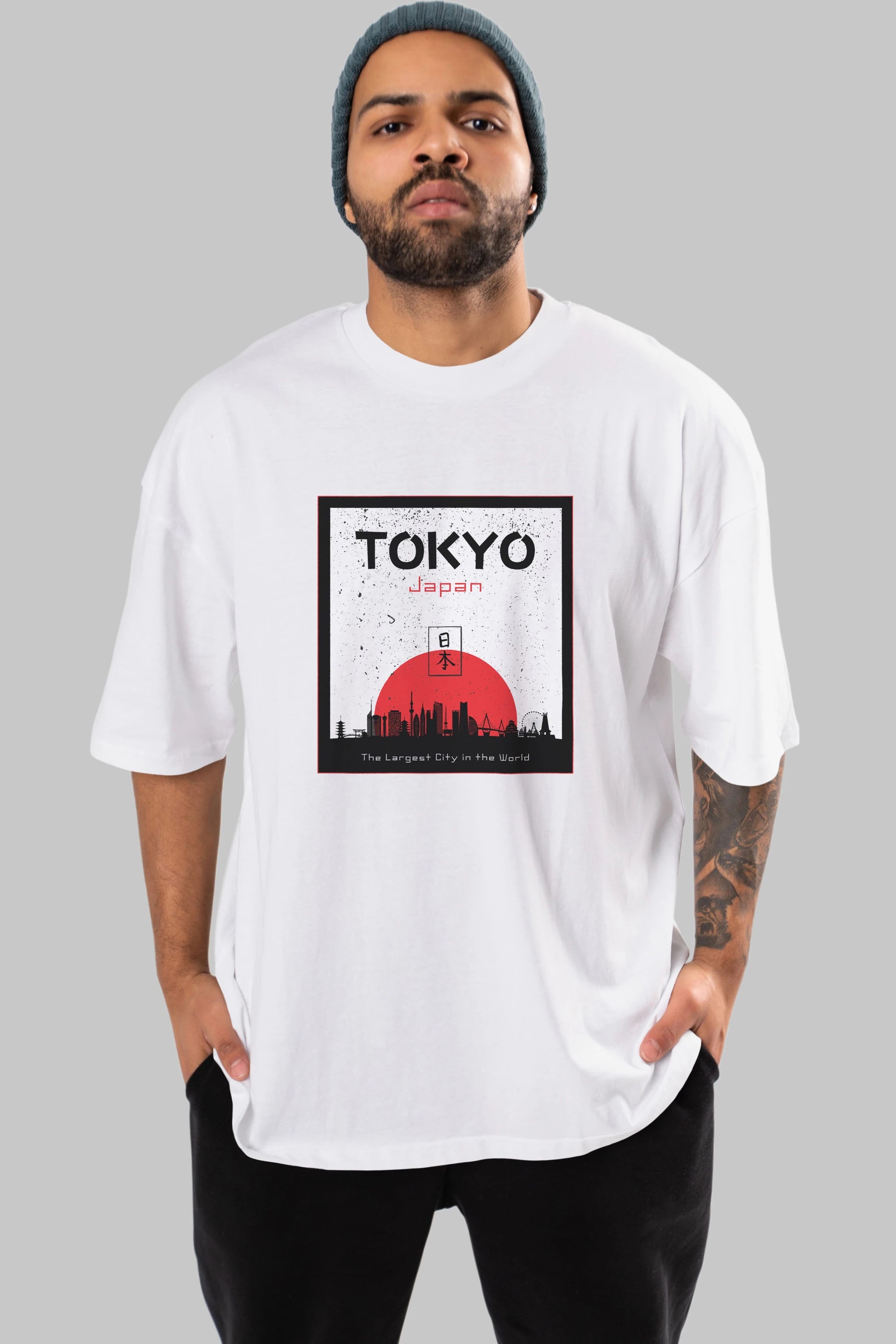 Tokyo Japan Yazılı Ön Baskılı Oversize t-shirt Erkek Kadın Unisex