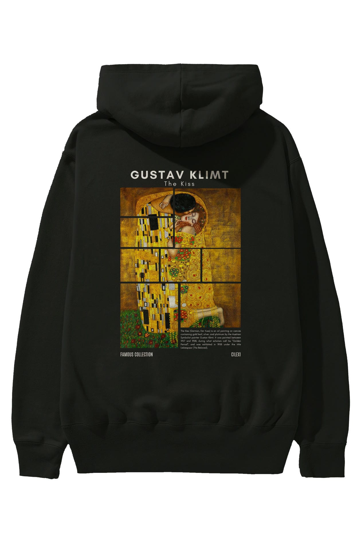 Gustav Klimt The Kiss Arka Baskılı Hoodie Oversize Kapüşonlu Sweatshirt Erkek Kadın