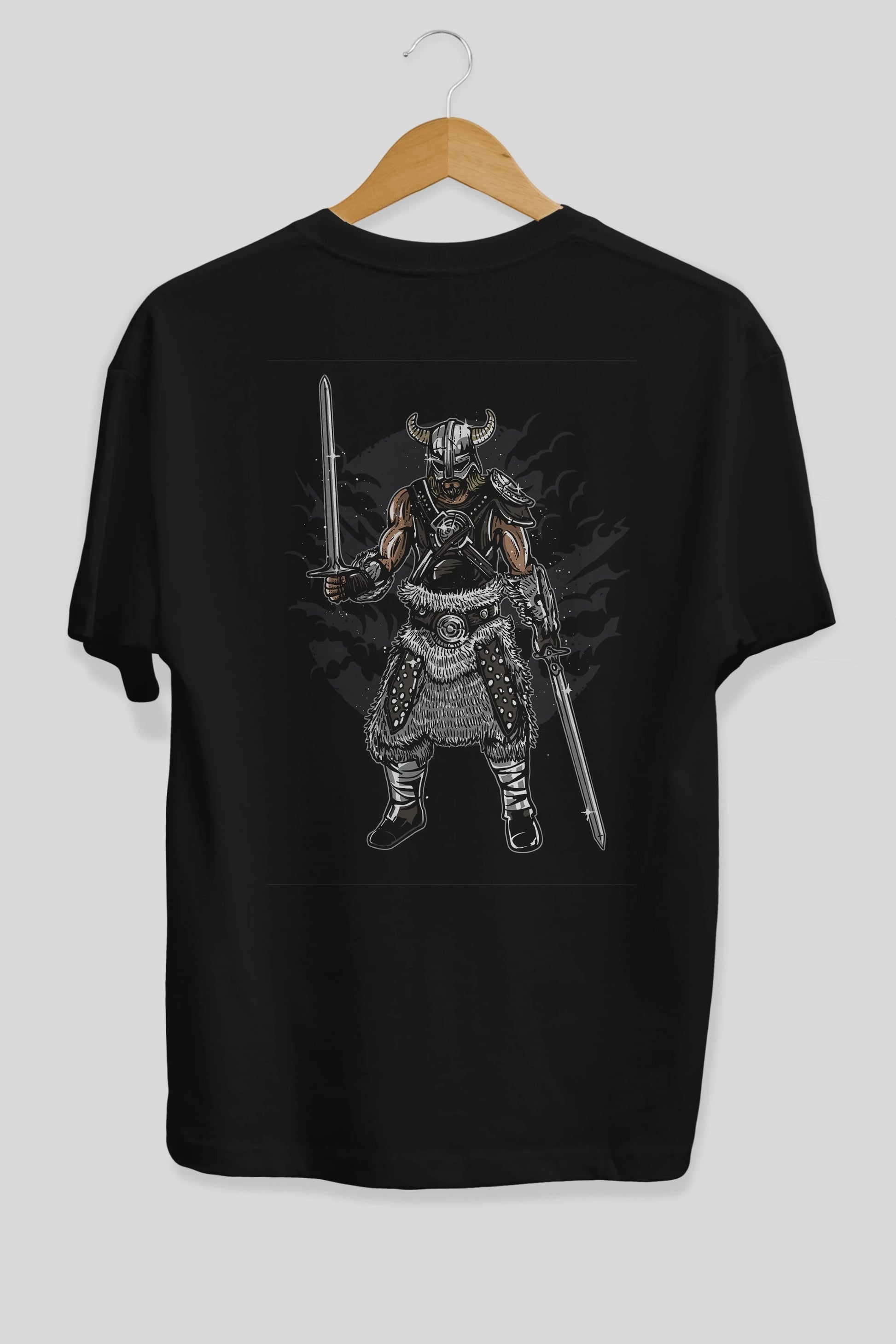 Dark Viking Arka Baskılı Oversize t-shirt Erkek Kadın Unisex %100 Pamuk