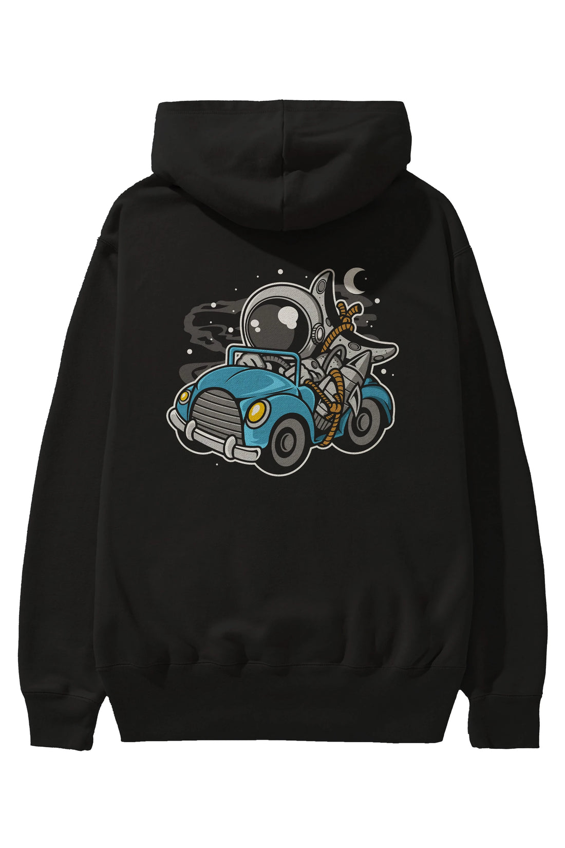 Astronaut Journey Arka Baskılı Hoodie Oversize Kapüşonlu Sweatshirt Erkek Kadın Unisex
