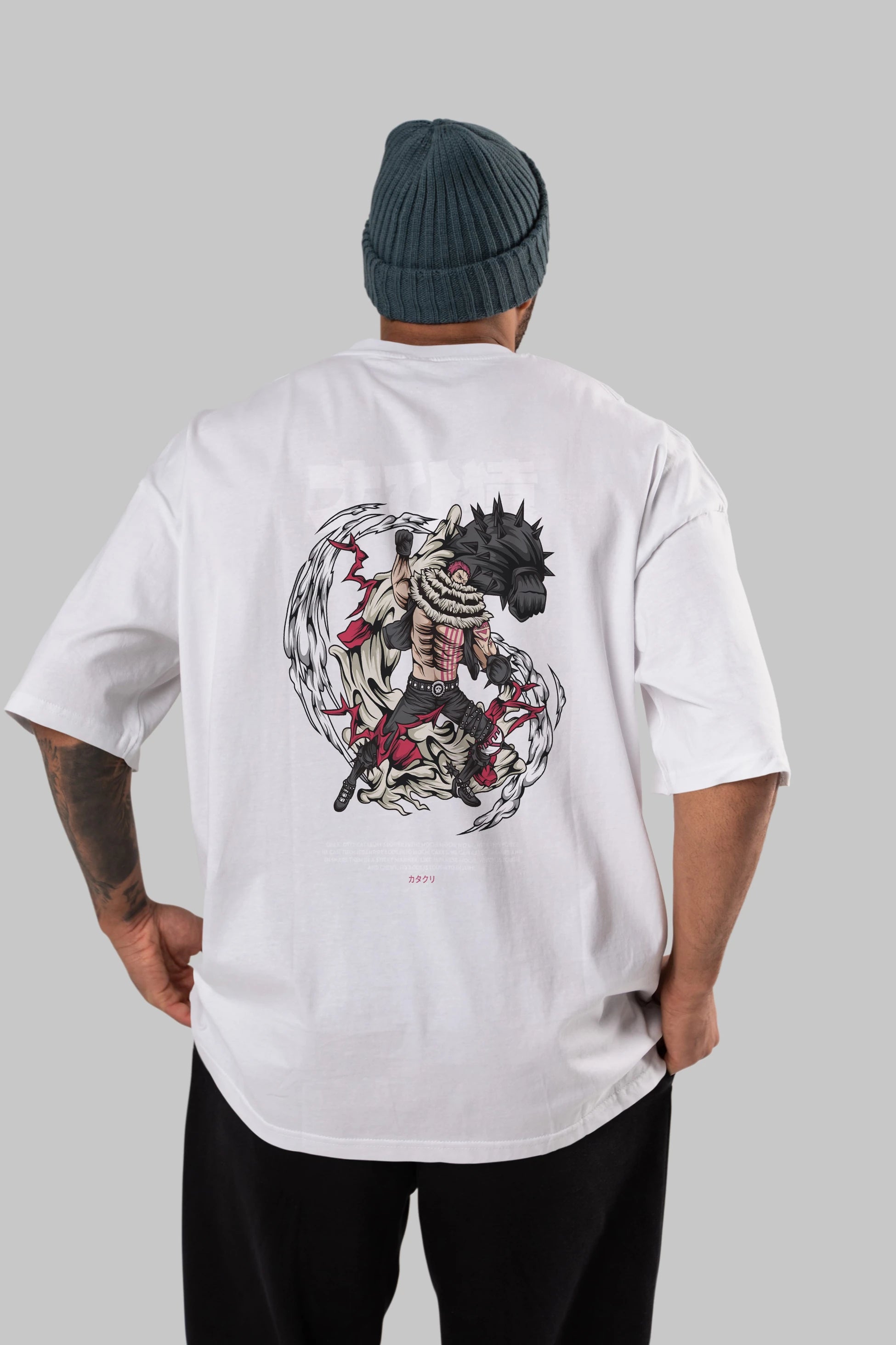Katakuri Anime Arka Baskılı Oversize t-shirt Erkek Kadın Unisex