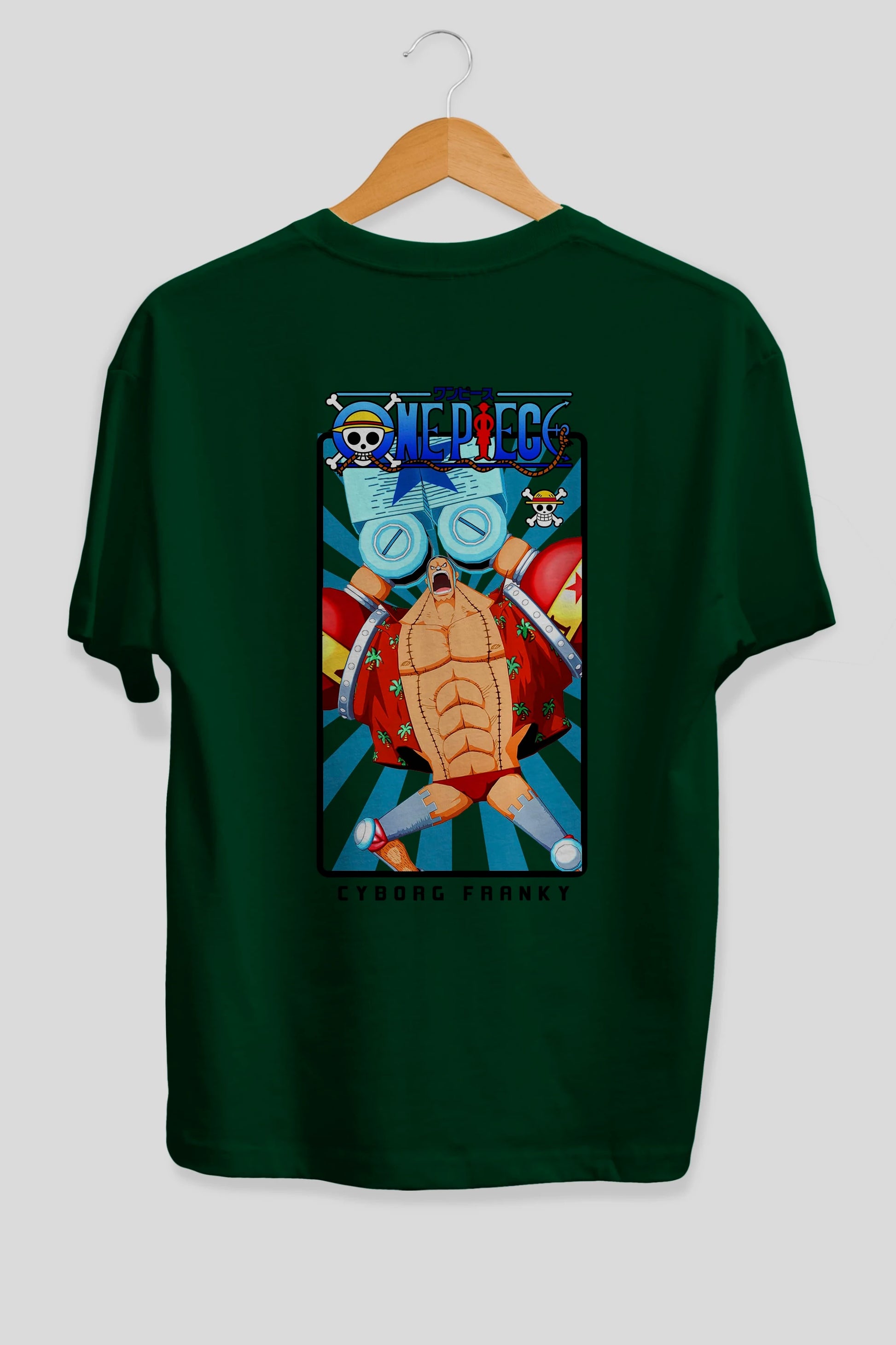 Franky Anime Arka Baskılı Oversize t-shirt Erkek Kadın Unisex %100 pamuk tişort