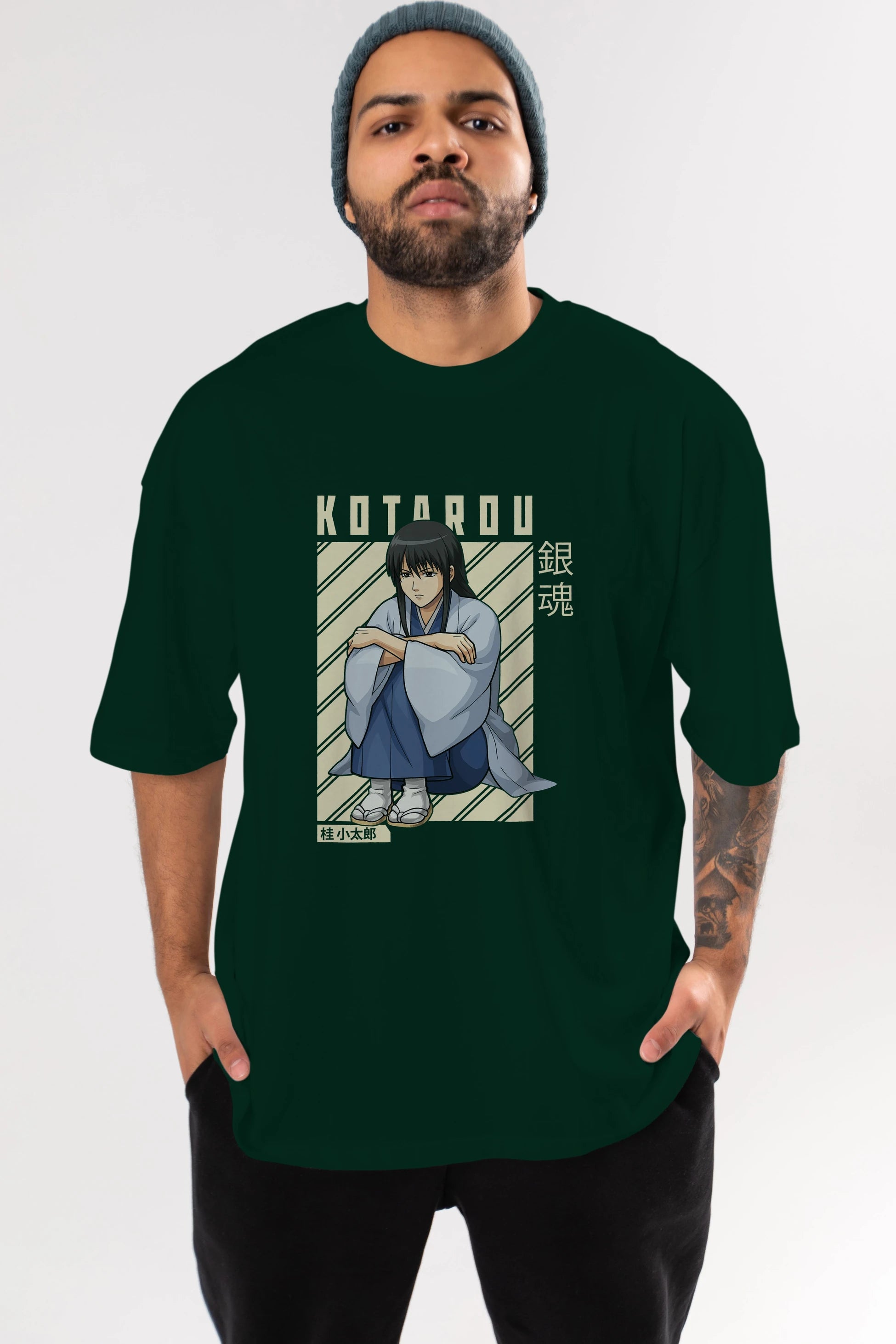 Kotarou Katsura GINTAMA Anime Ön Baskılı Oversize t-shirt %100 pamuk Erkek Kadın Unisex