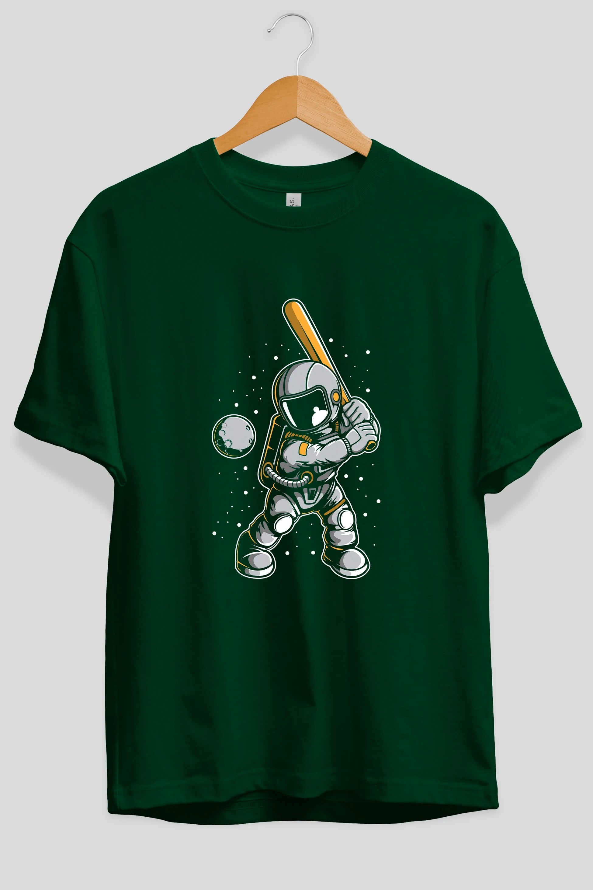 Astronaut Baseball Ön Baskılı Oversize t-shirt Erkek Kadın Unisex
