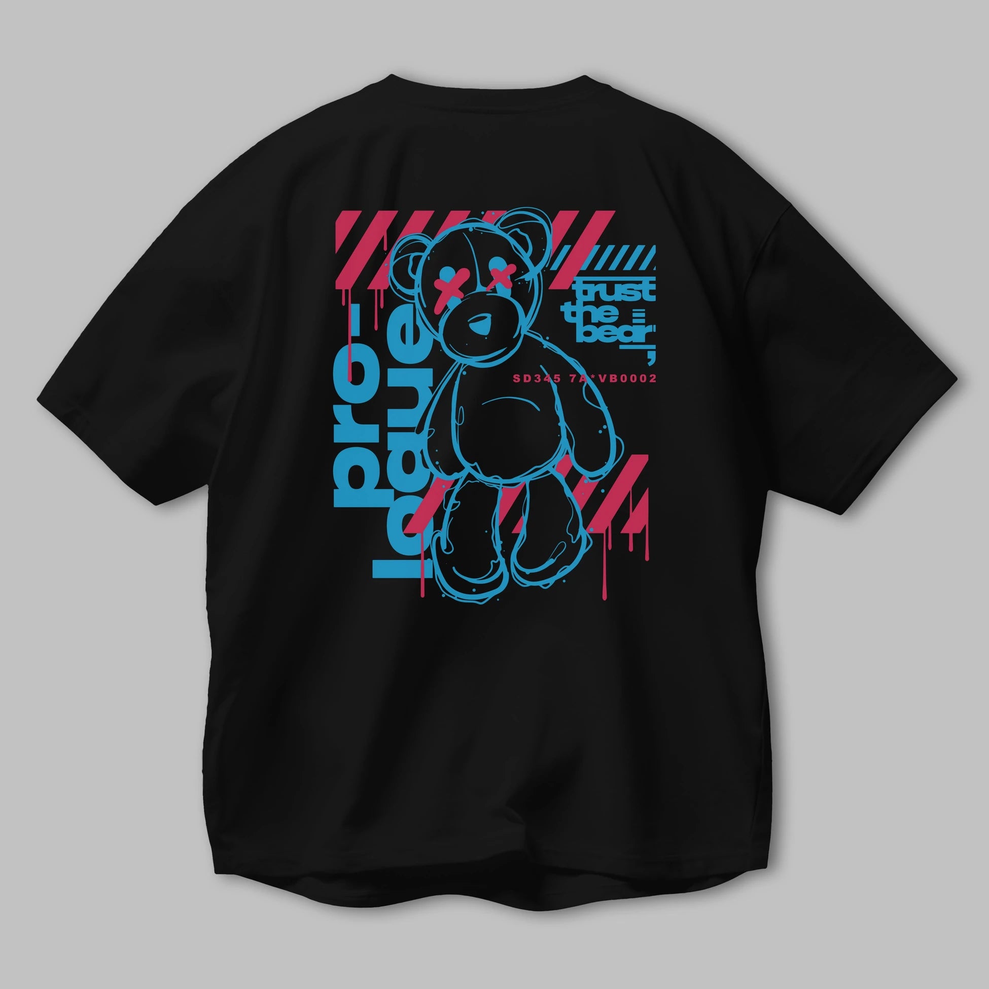 Trust The Bear Arka Baskılı Oversize t-shirt Erkek Kadın Unisex