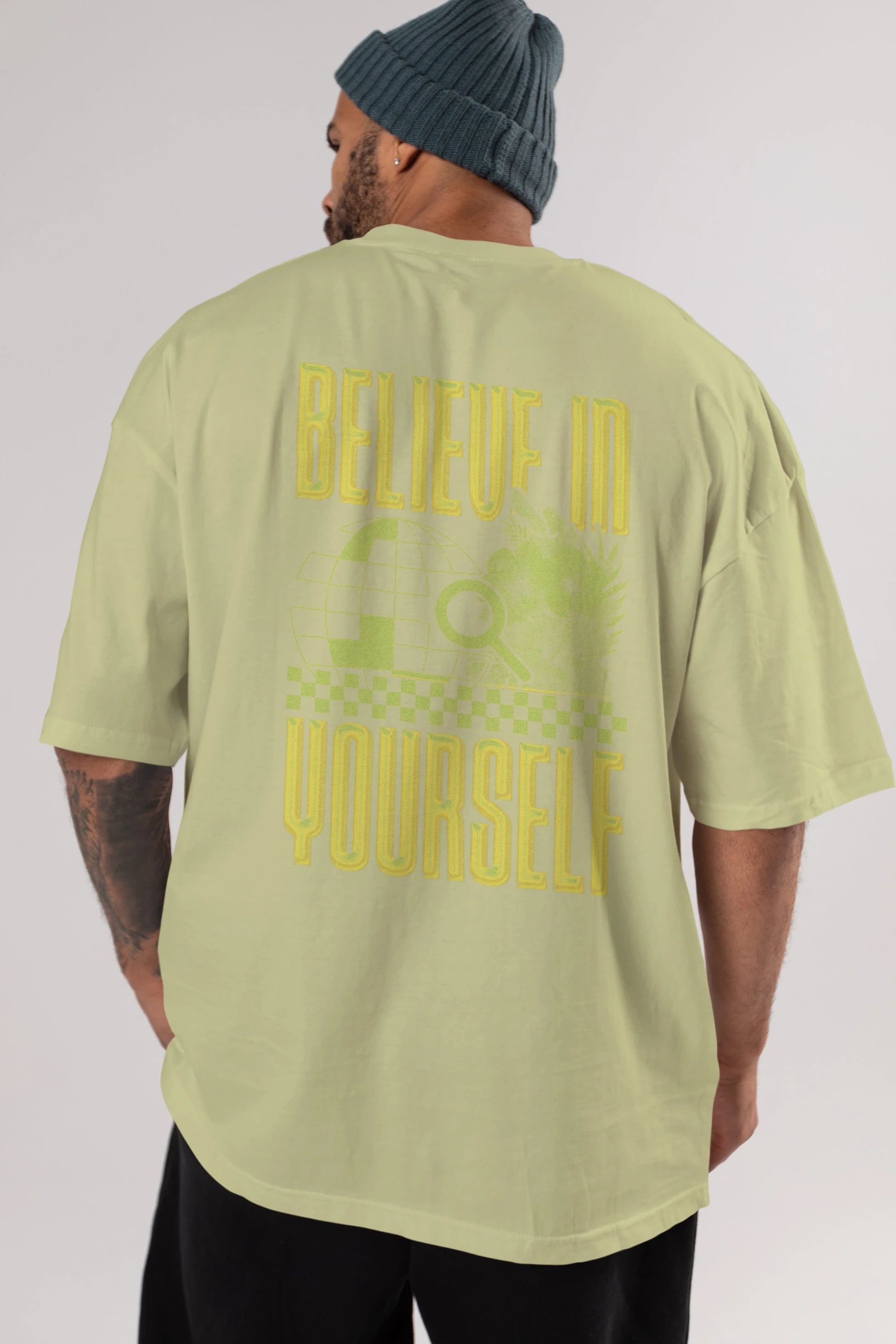 Believe in yourself Arka Baskılı Oversize t-shirt Erkek Kadın Unisex