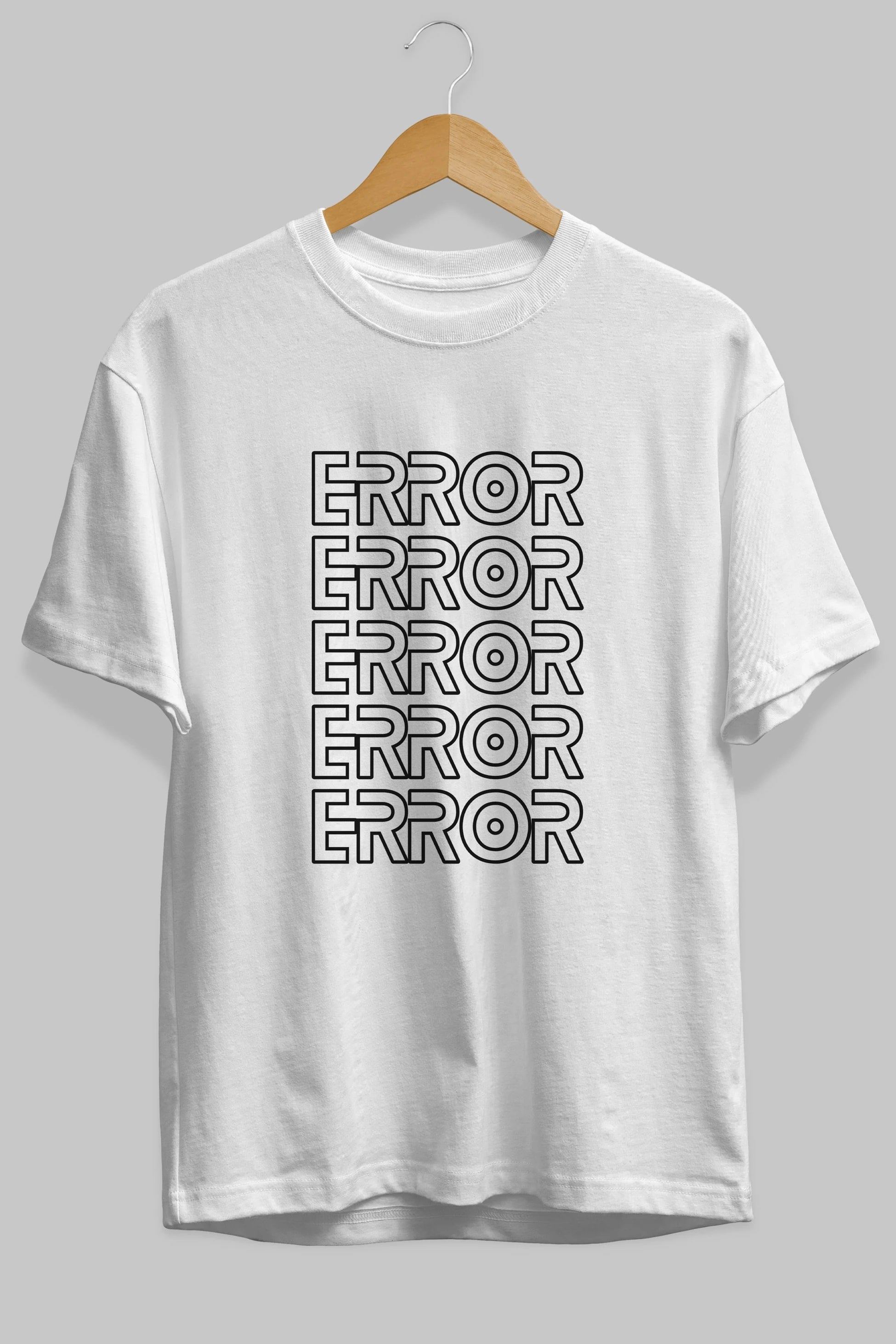 Error Yazılı Ön Baskılı Oversize t-shirt Erkek Kadın Unisex