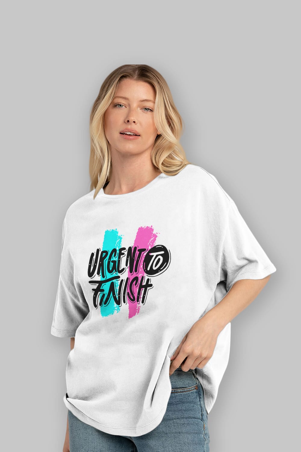 Urgent To Finish Ön Baskılı Oversize t-shirt Erkek Kadın Unisex