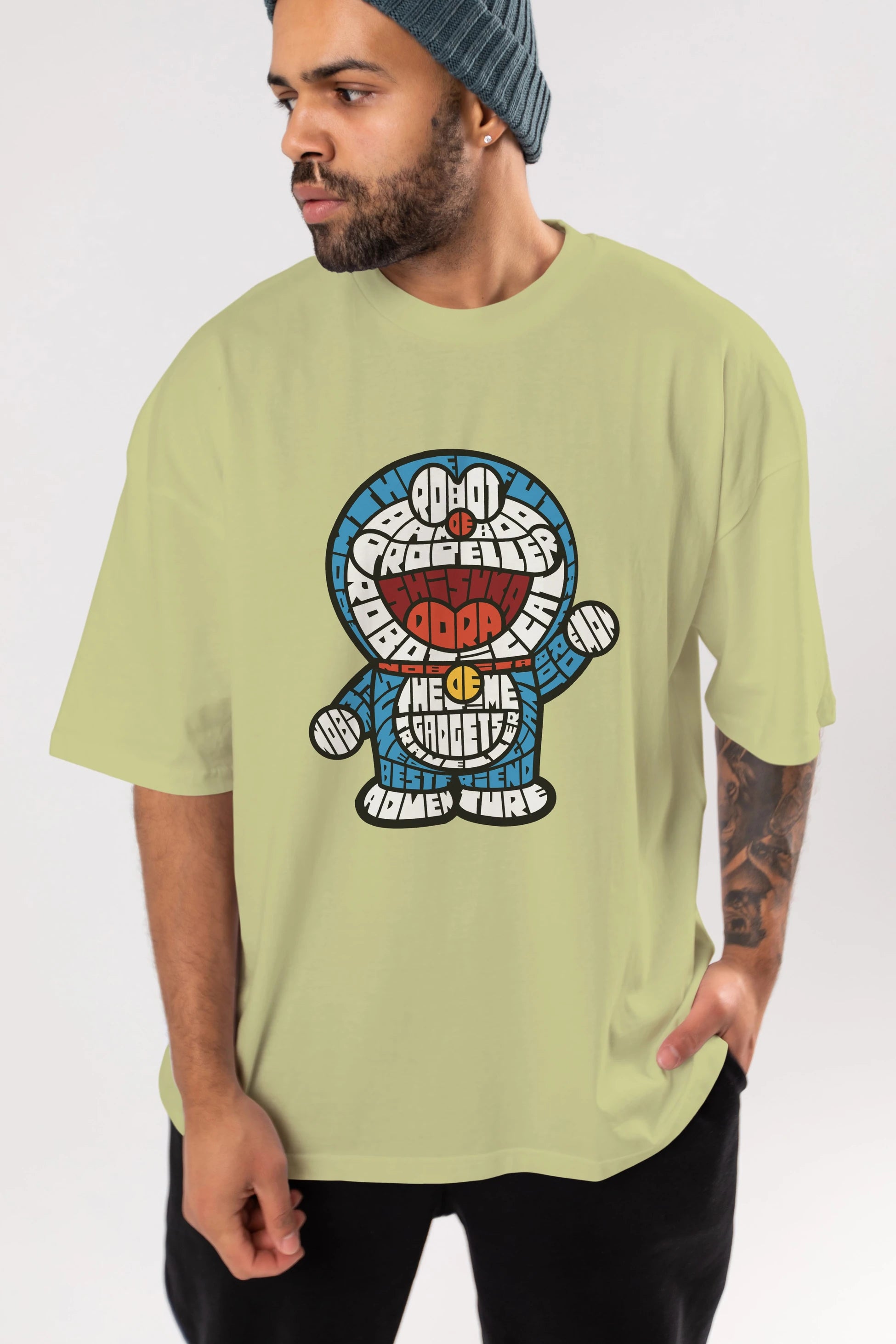Robotic cat Ön Baskılı Oversize t-shirt %100 pamuk Erkek Kadın Unisex
