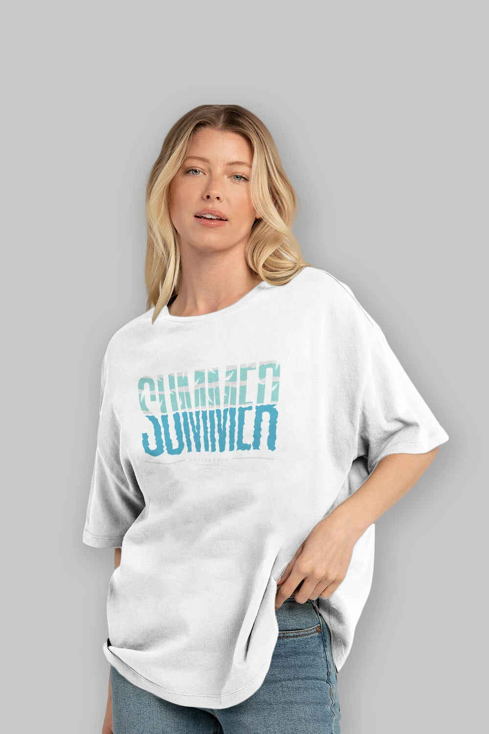 Summer California Ön Baskılı Oversize t-shirt Erkek Kadın Unisex