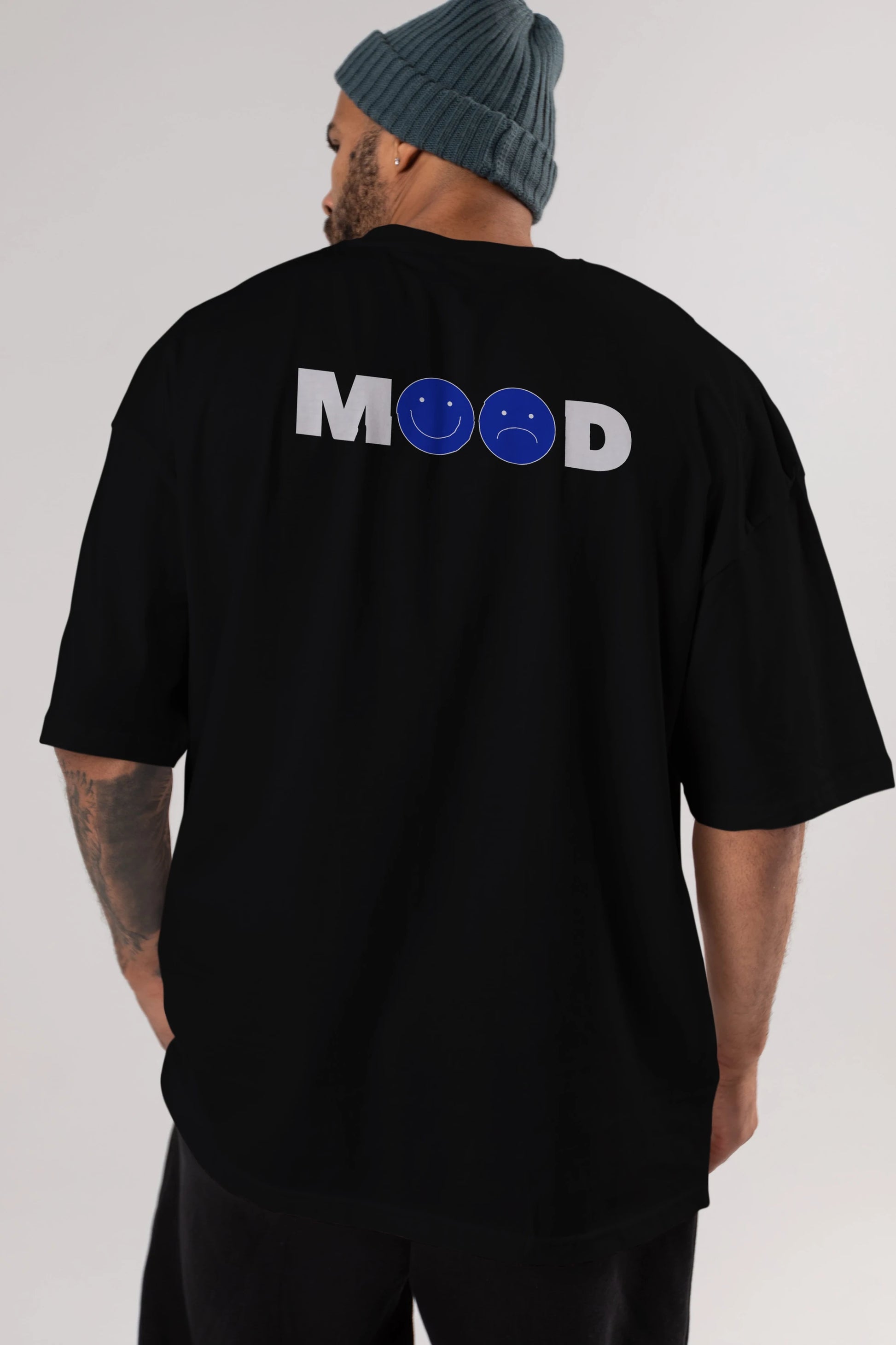Mood Arka Baskılı Oversize t-shirt Erkek Kadın Unisex