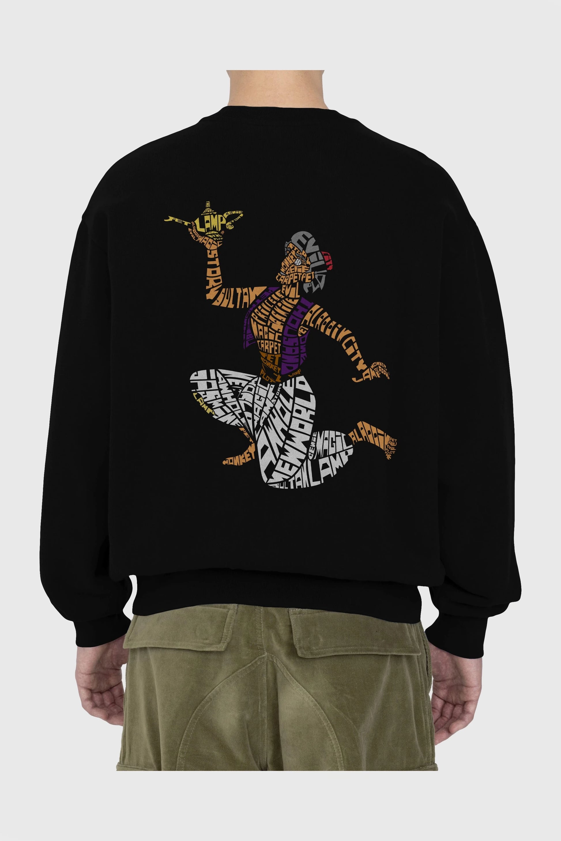 Aladdin Arka Baskılı Oversize Sweatshirt Erkek Kadın Unisex
