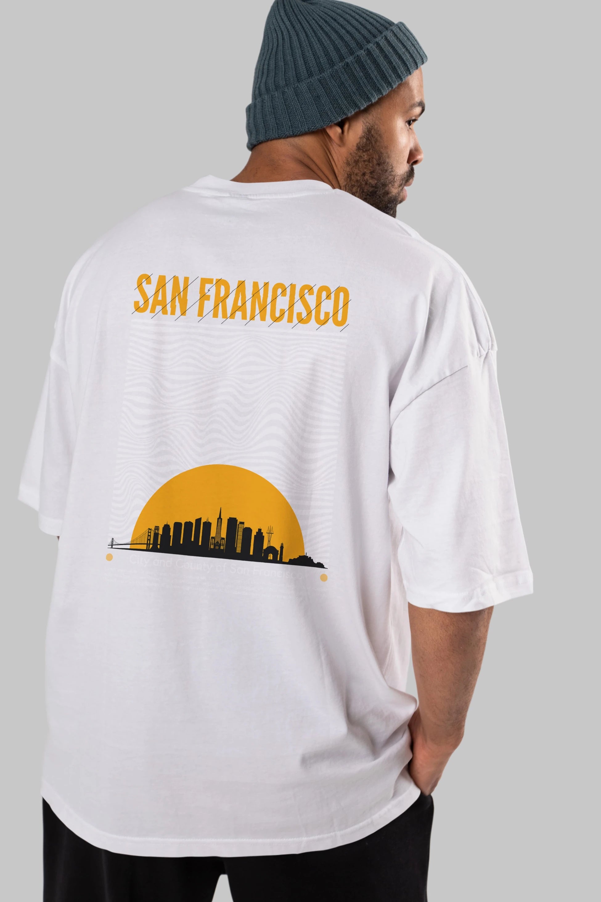 San Francisco Yazılı Arka Baskılı Oversize t-shirt Erkek Kadın Unisex