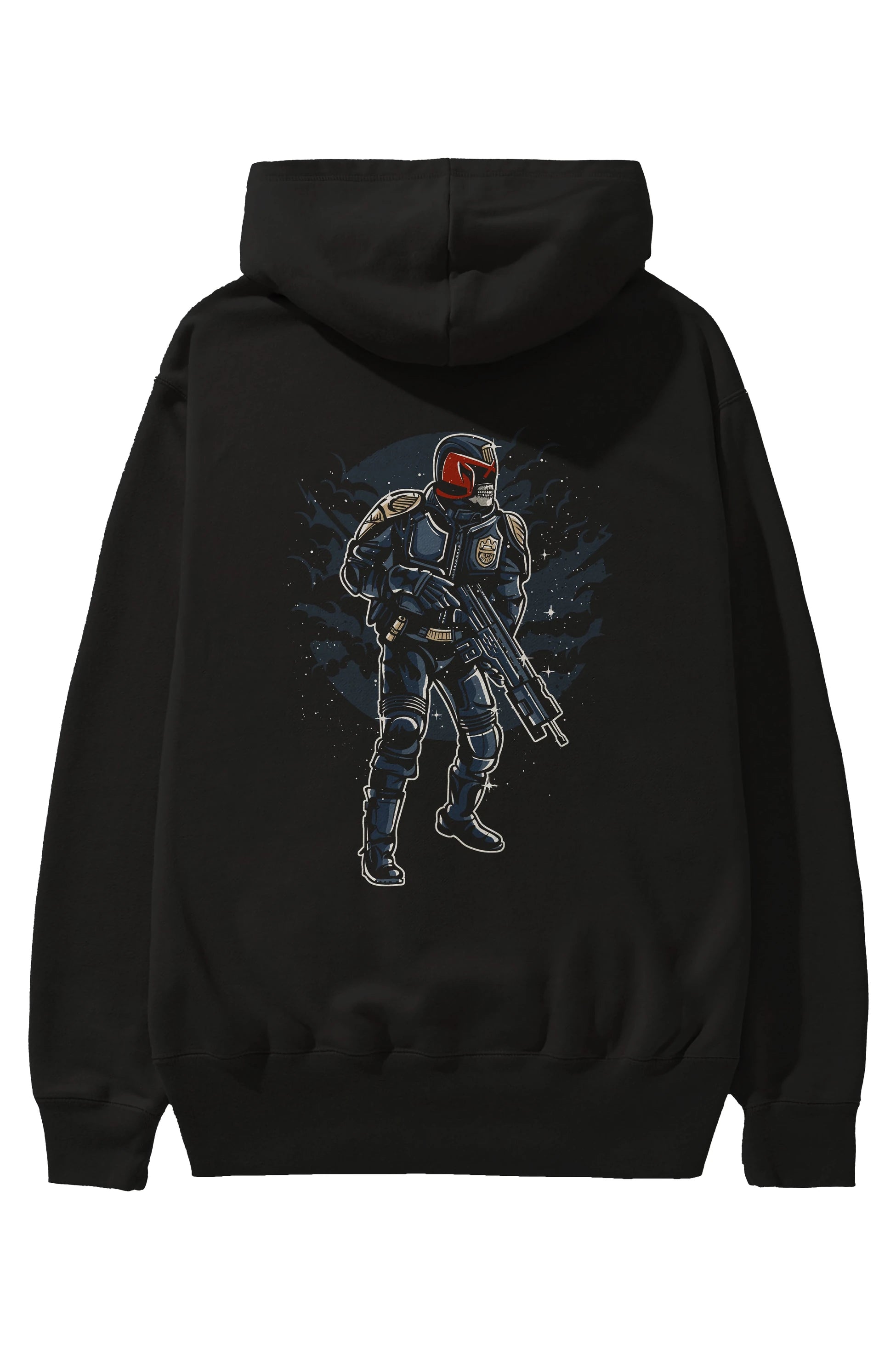 Judge Skull Arka Baskılı Hoodie Oversize Kapüşonlu Sweatshirt Erkek Kadın Unisex