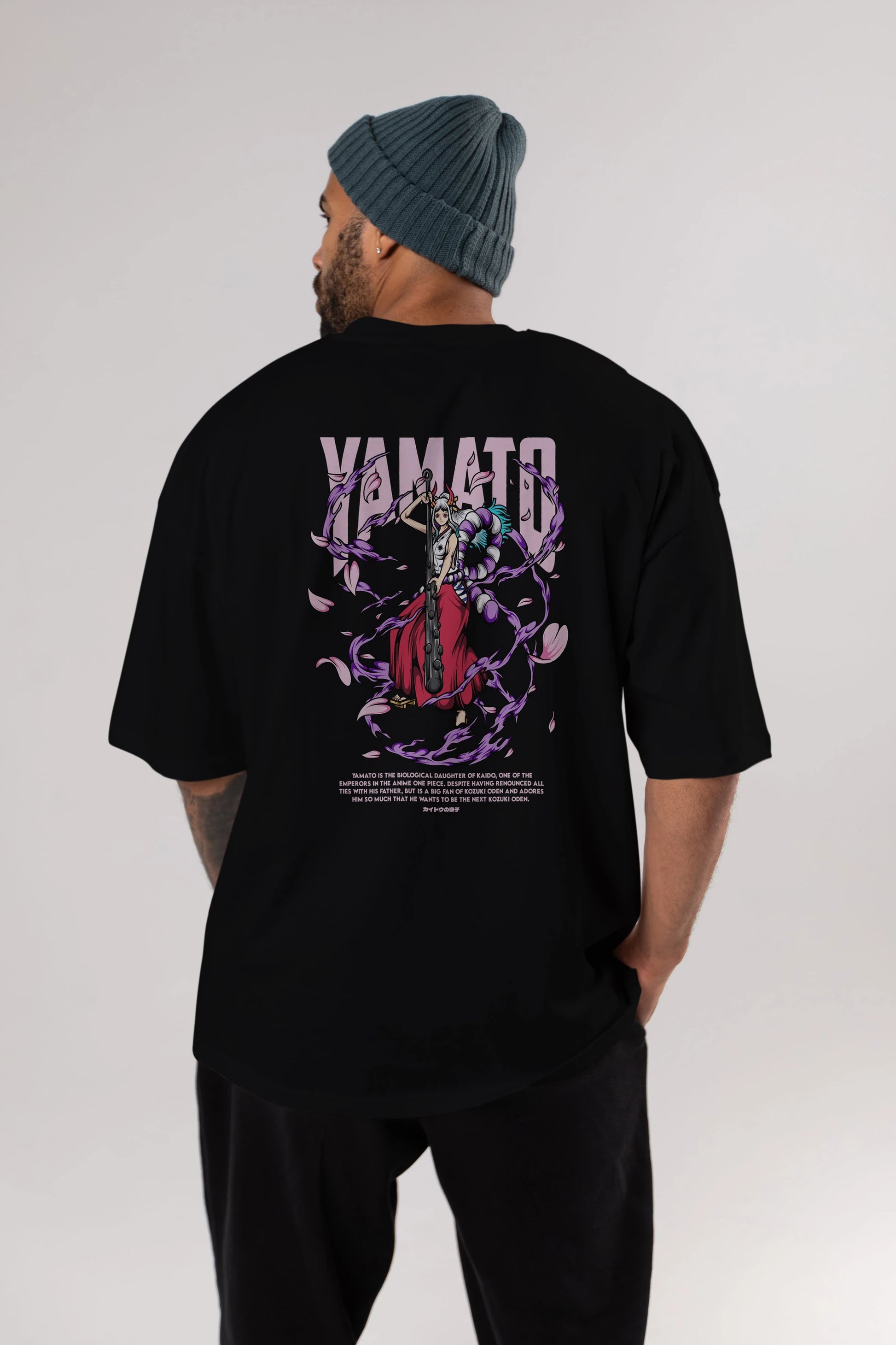 Yamato Anime Arka Baskılı Oversize t-shirt Erkek Kadın Unisex