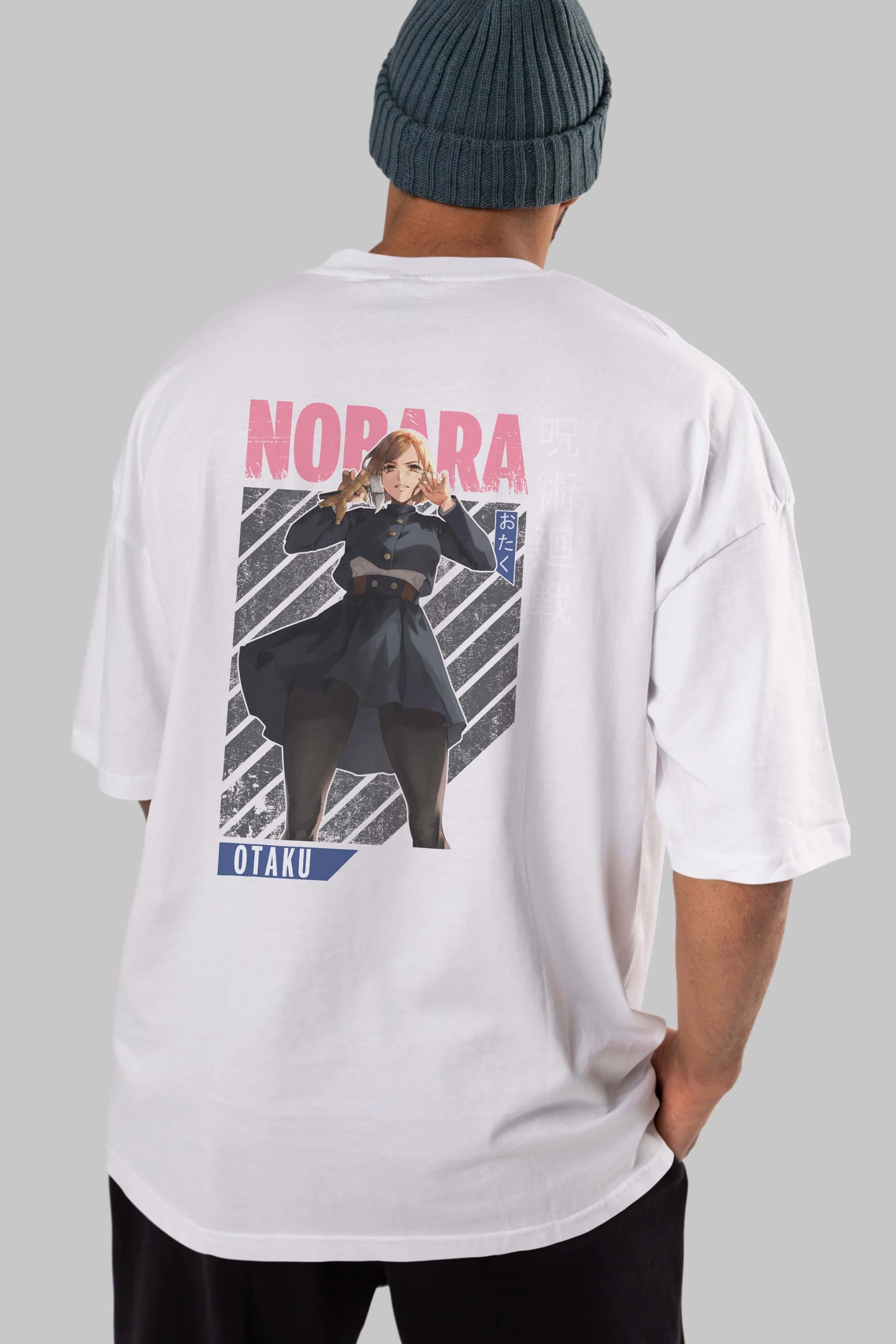 Nobara Kugisaki 4 Anime Arka Baskılı Oversize t-shirt Erkek Kadın Unisex