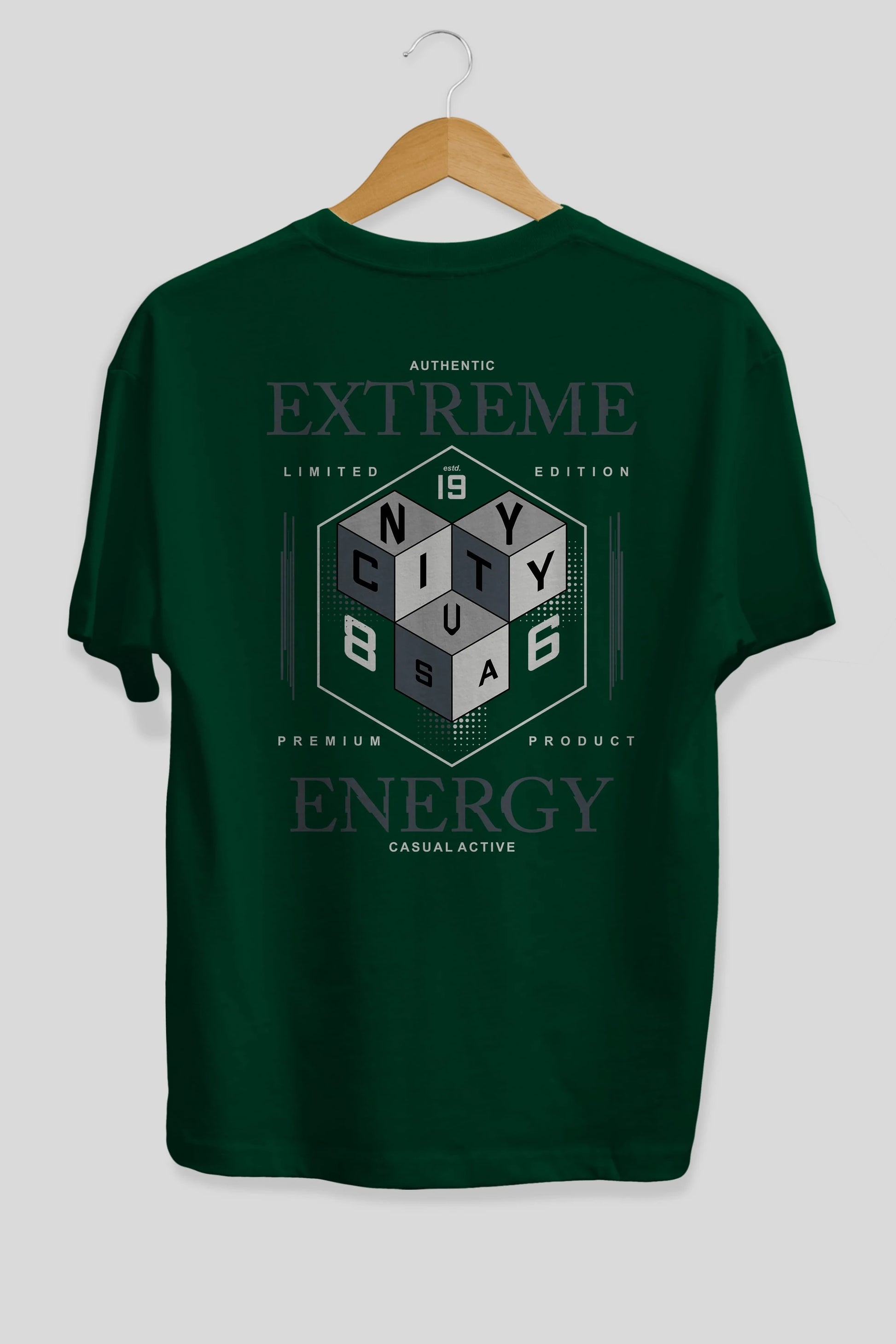 Extreme Energy Arka Baskılı Oversize t-shirt Erkek Kadın Unisex