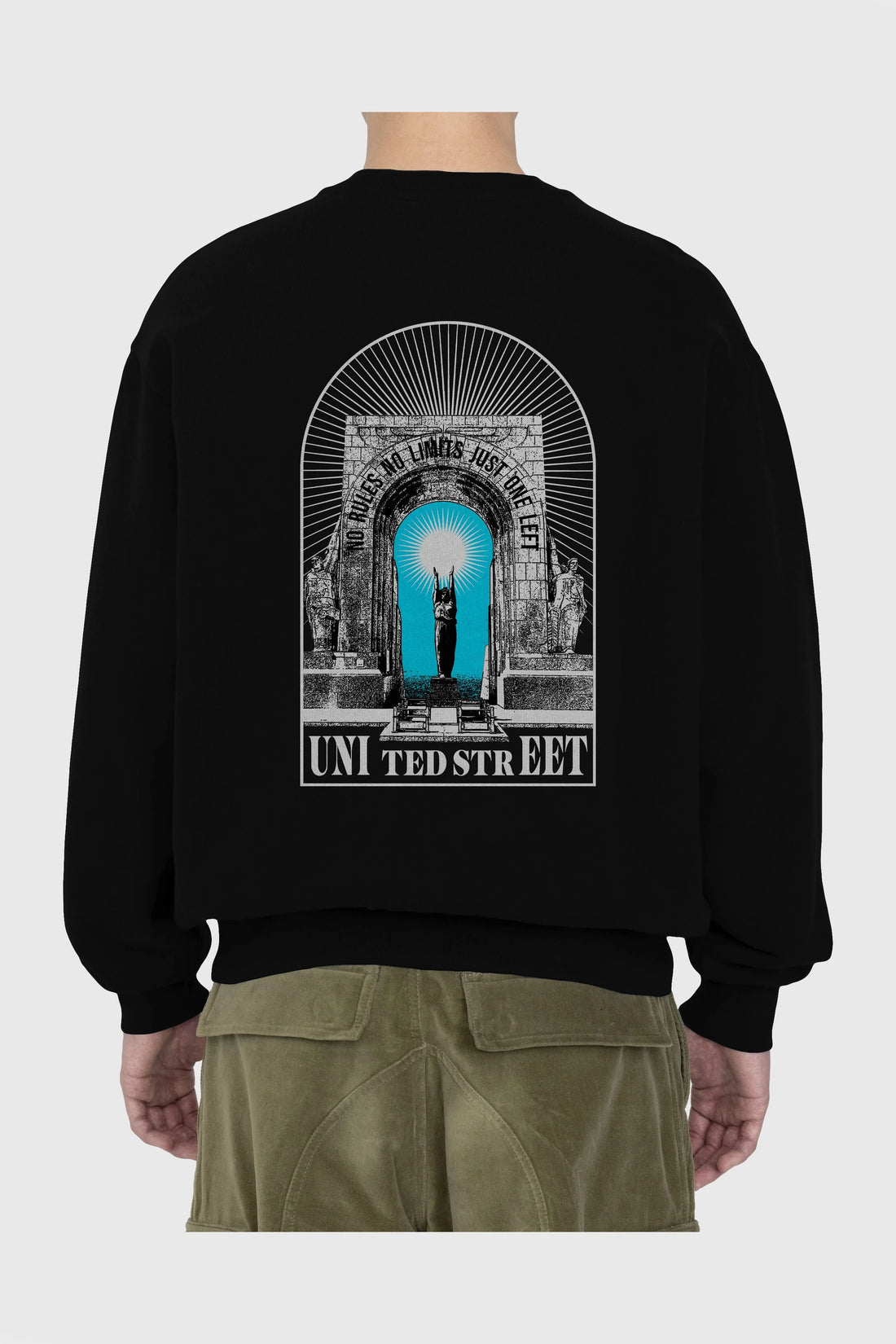 No Rules No Limits Arka Baskılı Oversize Sweatshirt Erkek Kadın Unisex