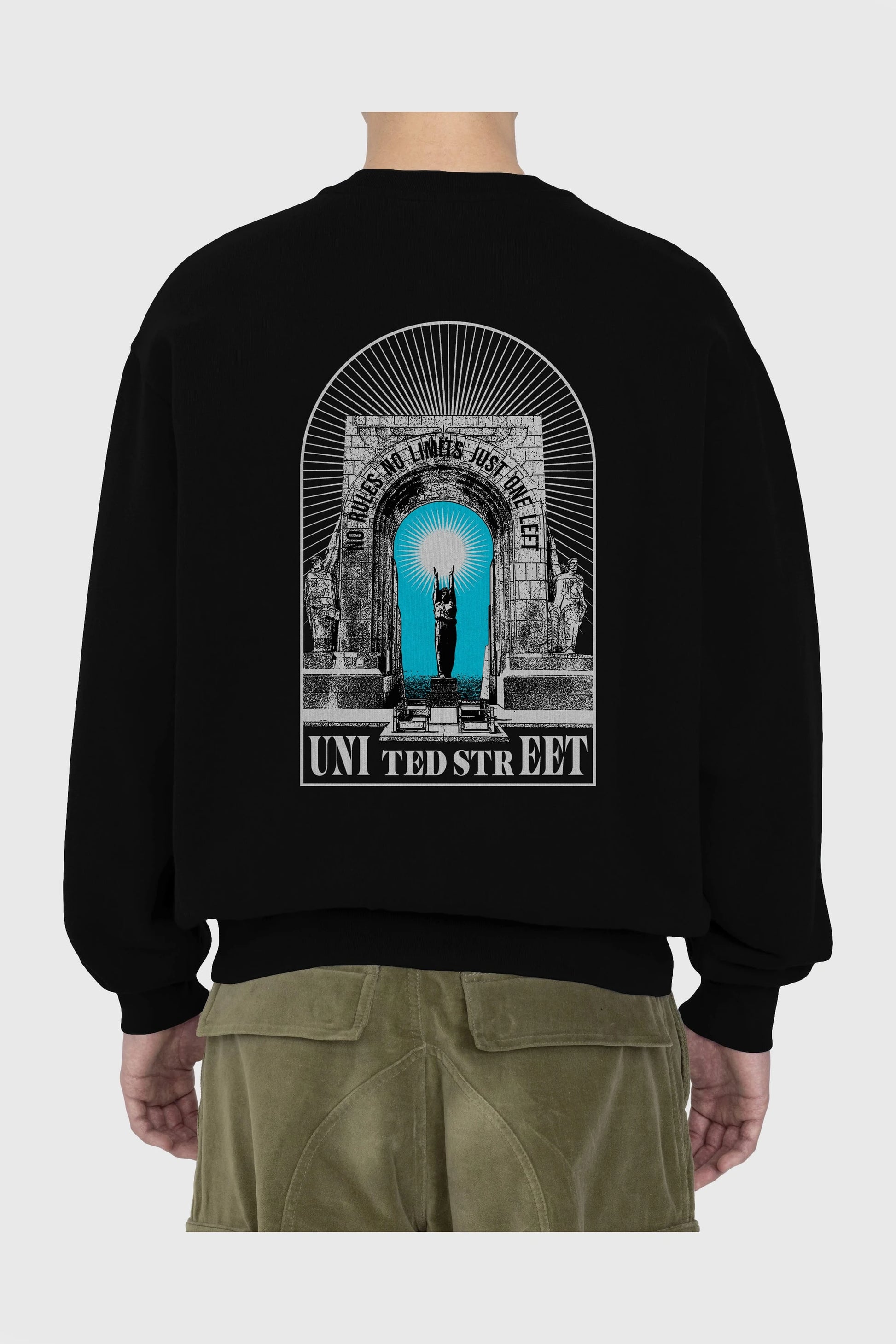 No Rules No Limits Arka Baskılı Oversize Sweatshirt Erkek Kadın Unisex