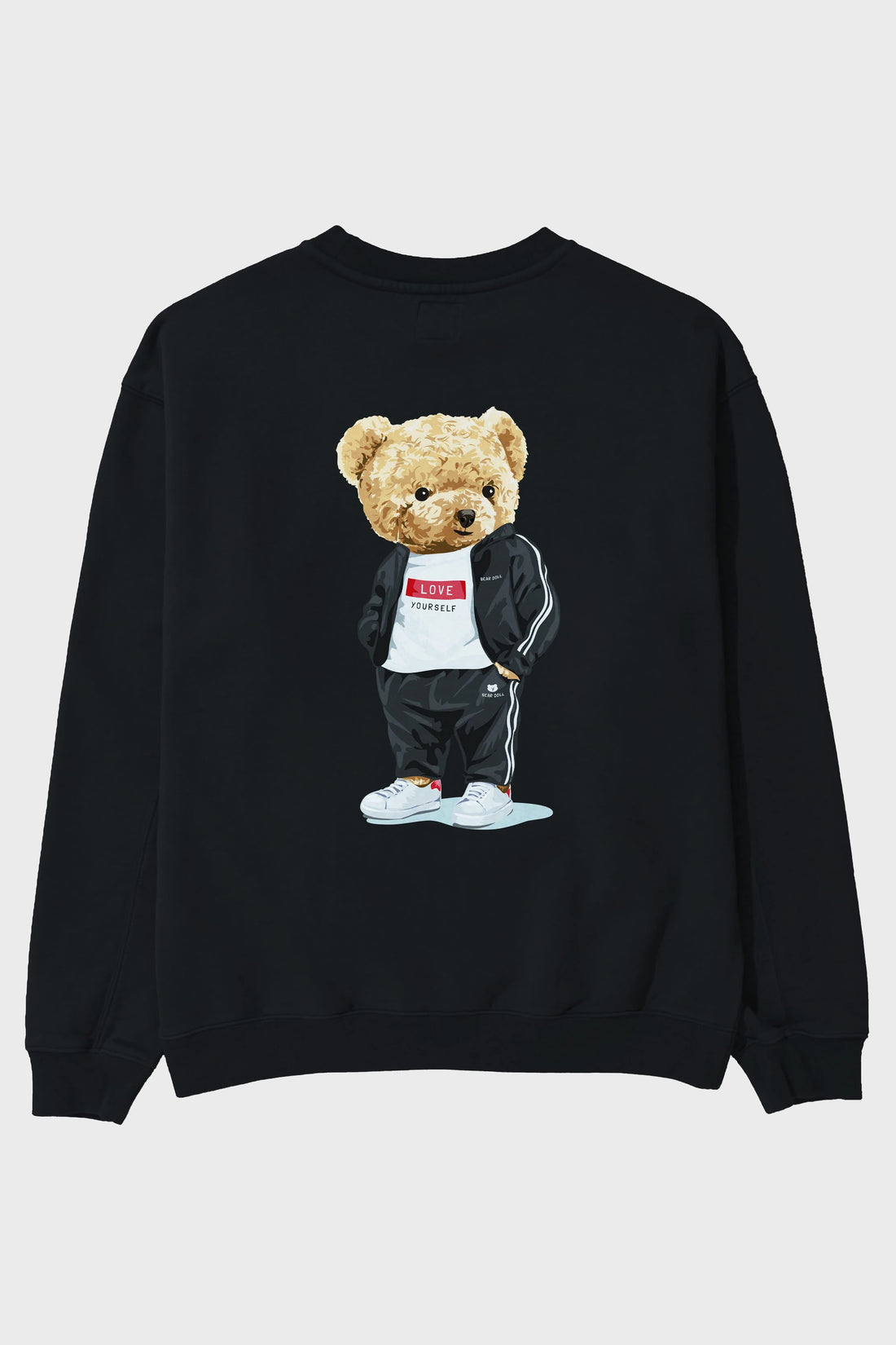 Teddy Bear Love Yourself Arka Baskılı Oversize Sweatshirt Erkek Kadın Unisex