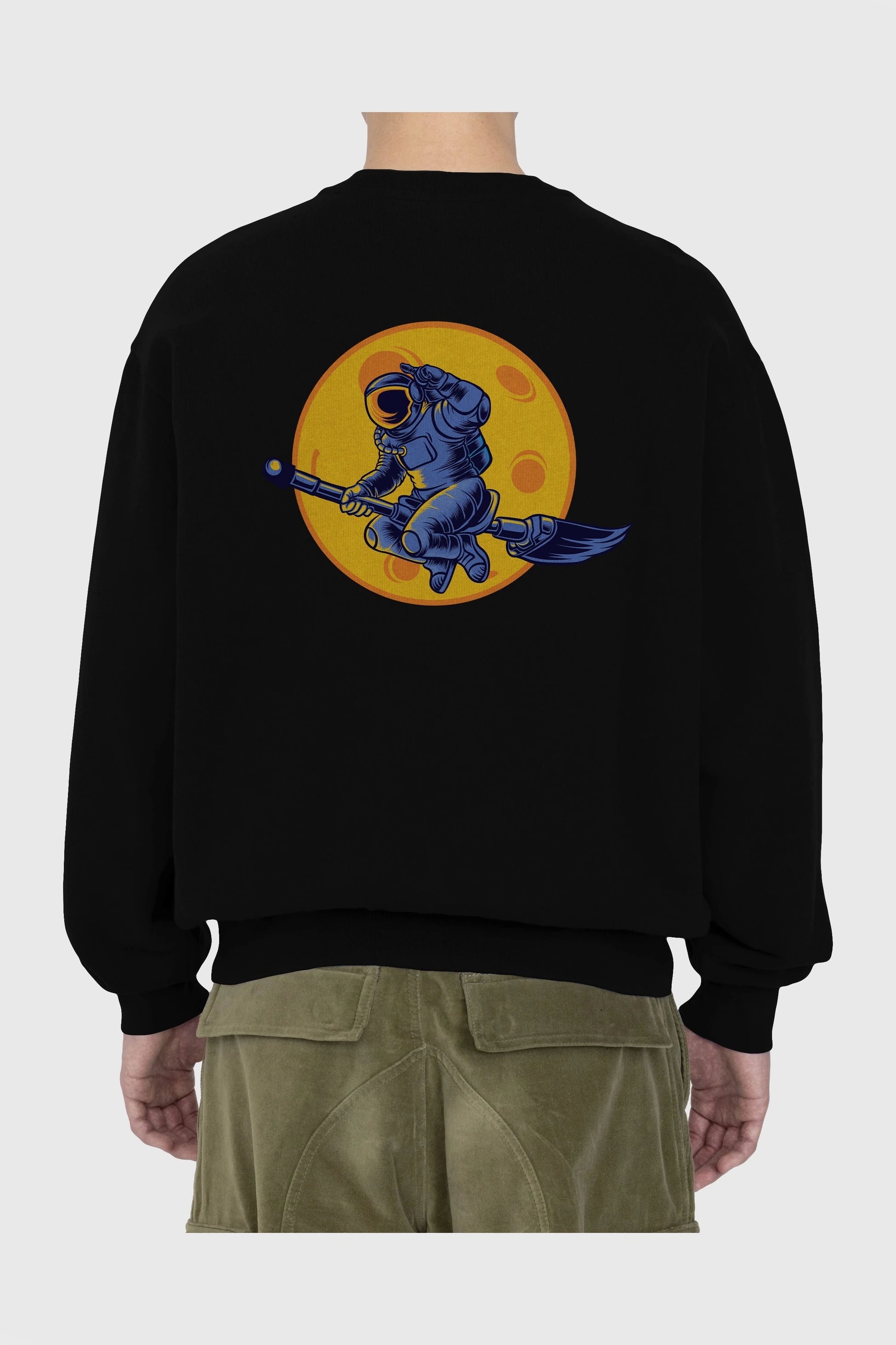 Space Witch Arka Baskılı Oversize Sweatshirt Erkek Kadın Unisex