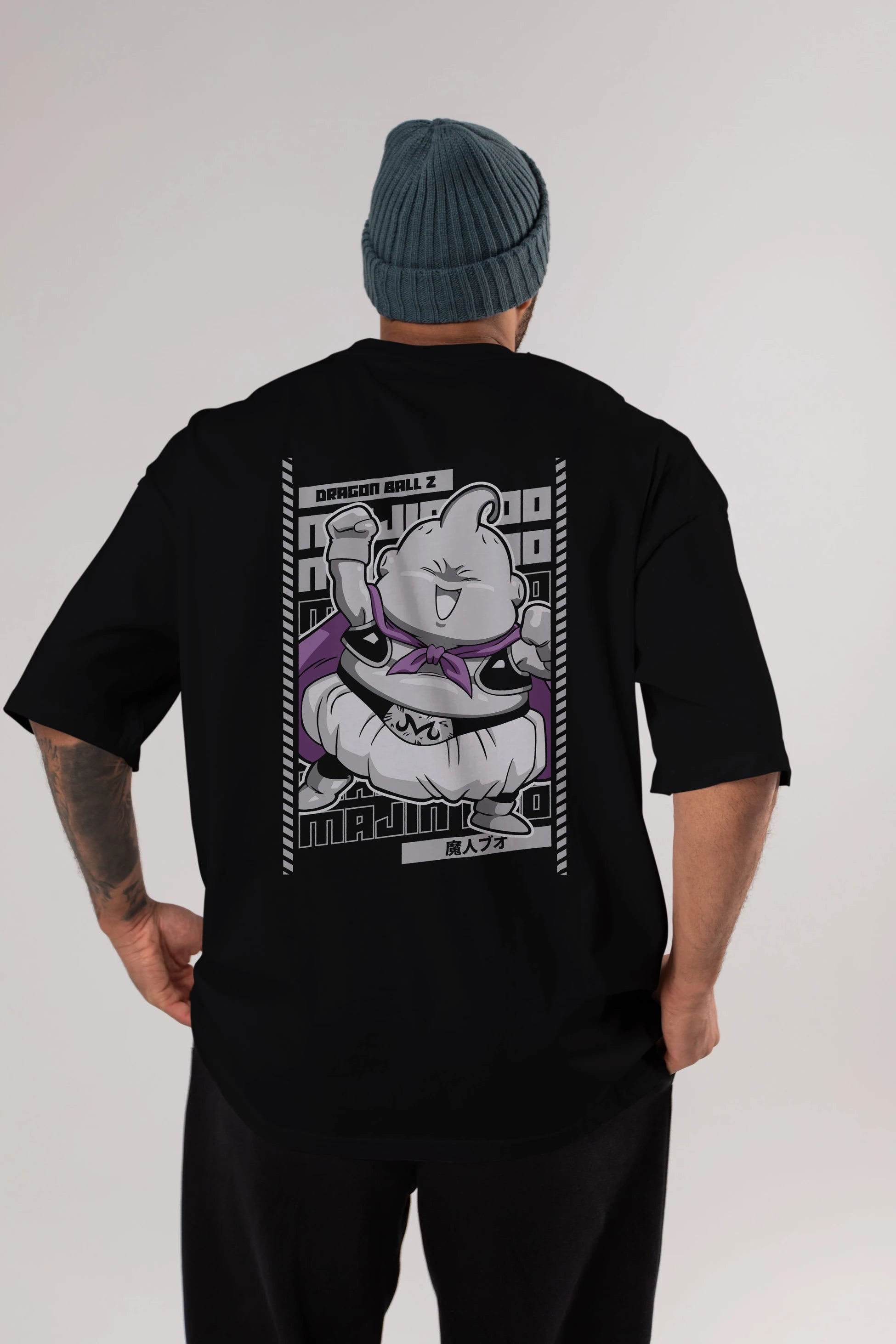 MAJIN BOO2 Anime Arka Baskılı Oversize t-shirt Erkek Kadın Unisex