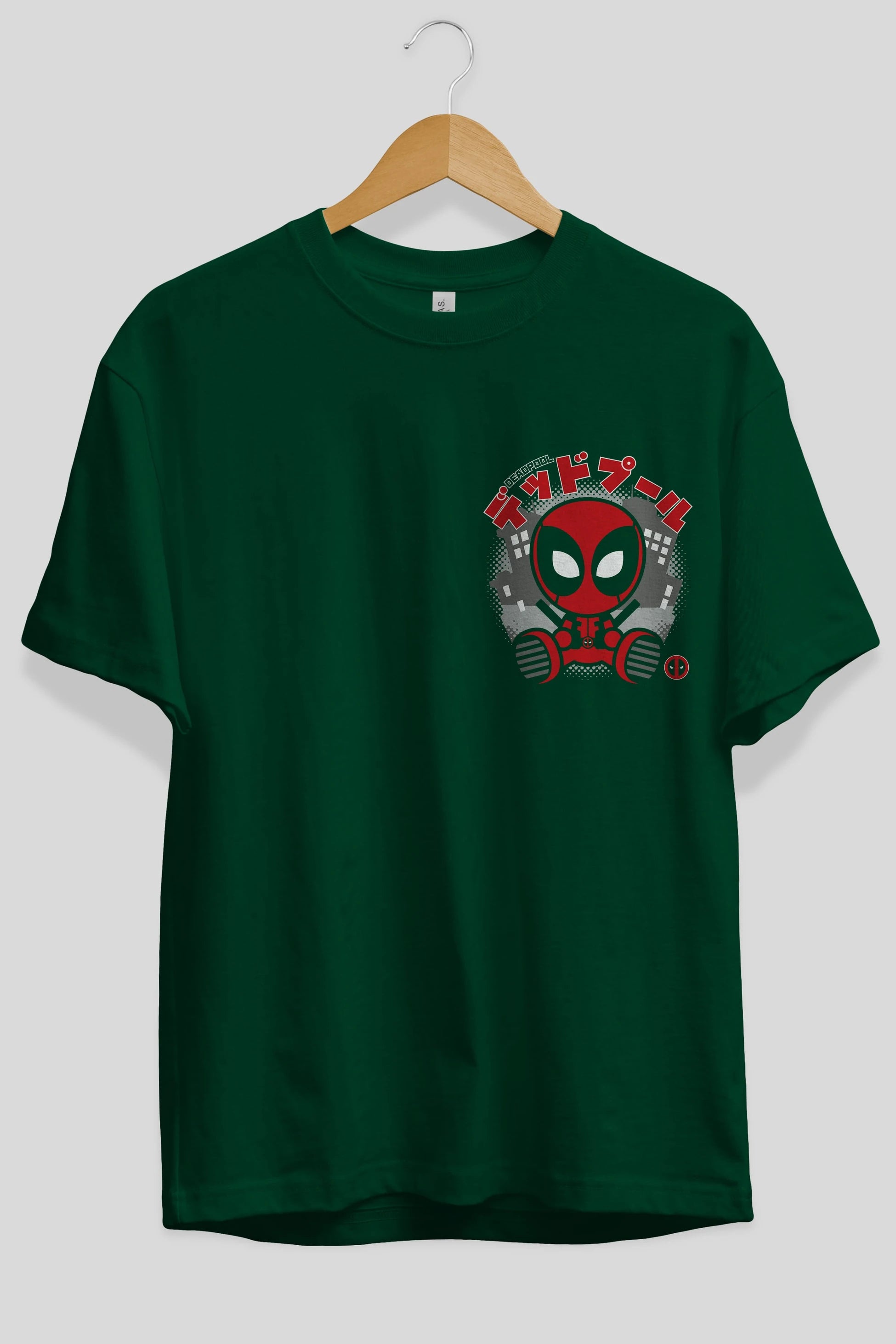 Deadpool (15) Ön Sol Baskılı Oversize t-shirt Erkek Kadın Unisex %100 Pamuk Bisiklet Yaka tişort