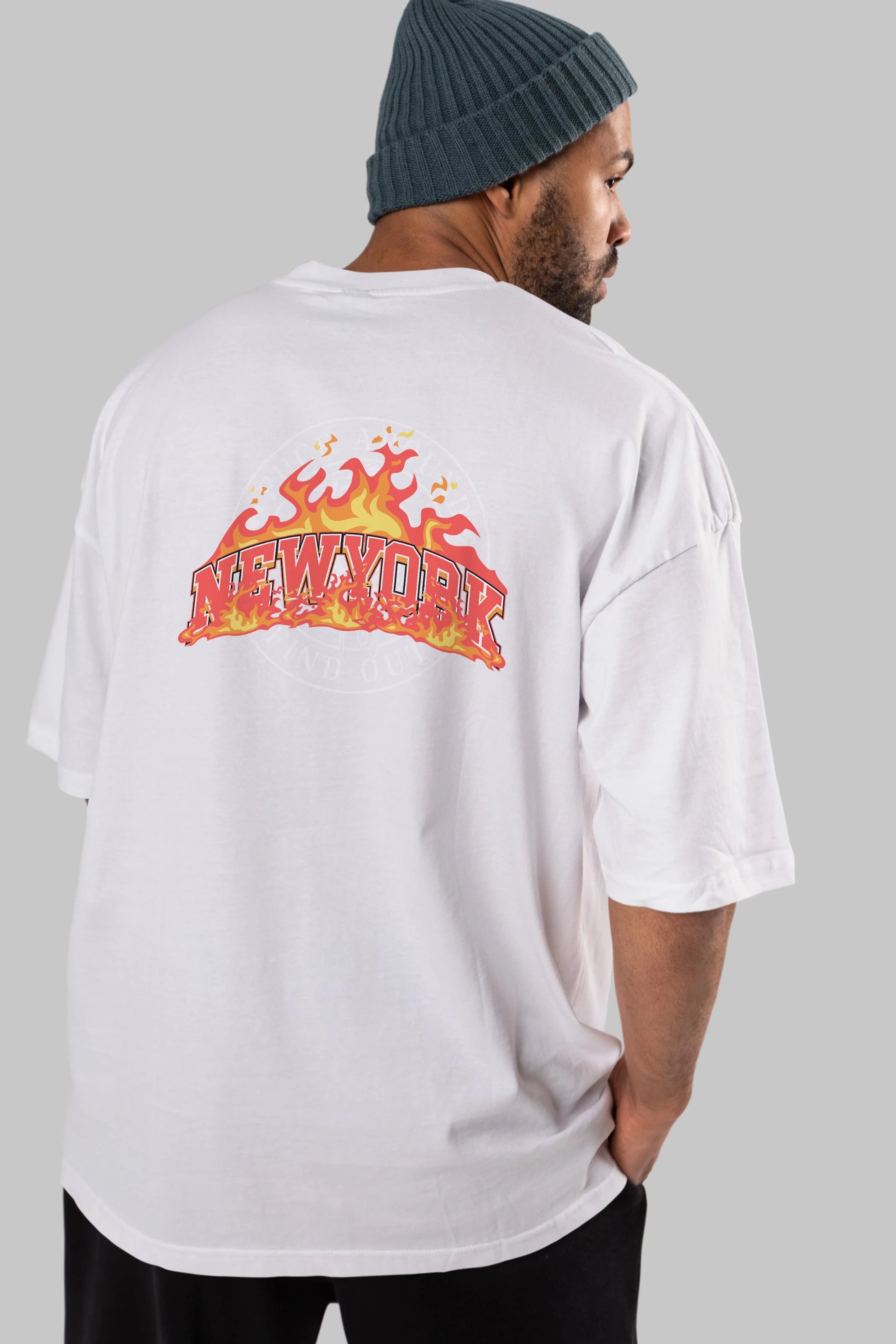 Newyork Style Arka Baskılı Oversize t-shirt Erkek Kadın Unisex