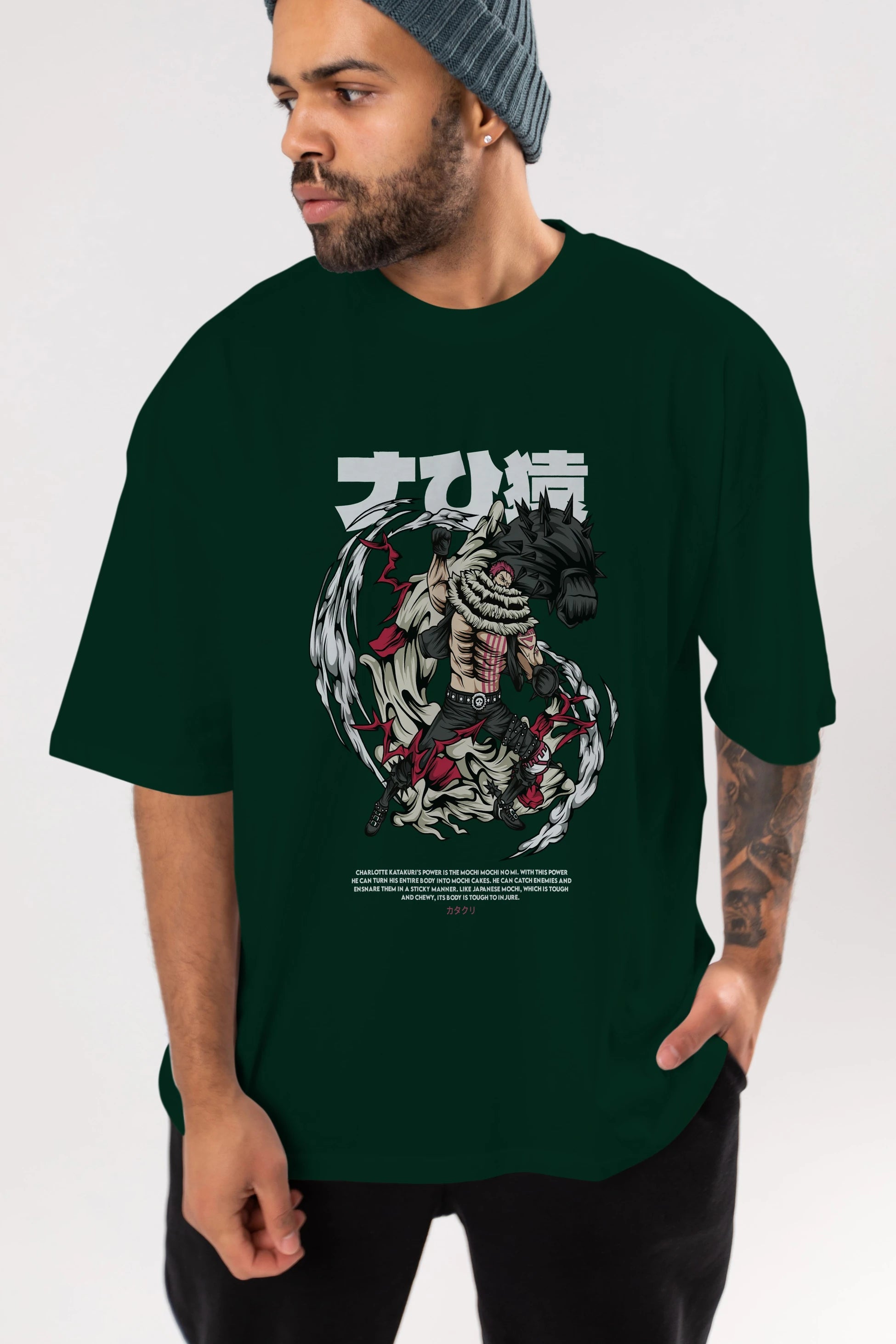 Katakuri Anime Ön Baskılı Oversize t-shirt %100 pamuk Erkek Kadın Unisex