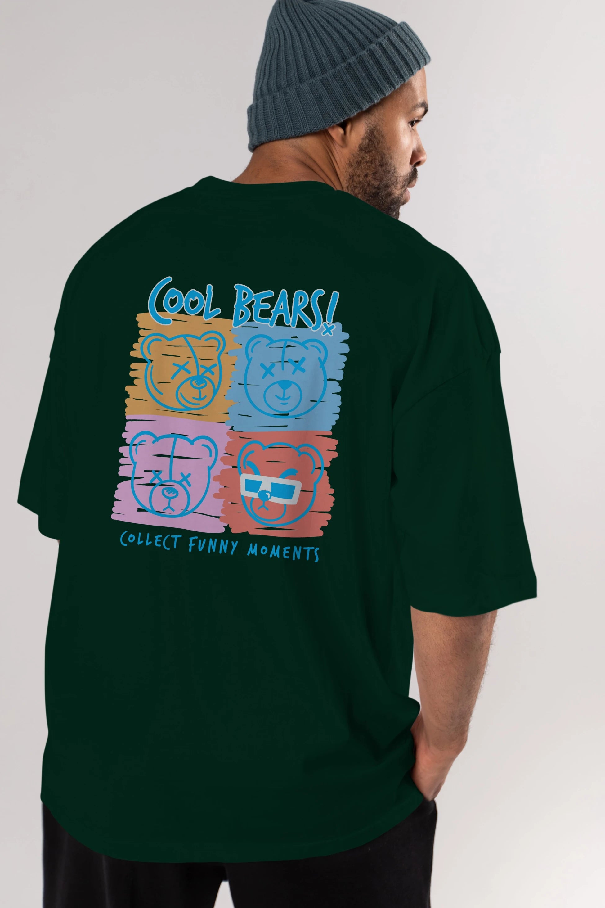 Cool Bears Arka Baskılı Oversize t-shirt Erkek Kadın Unisex