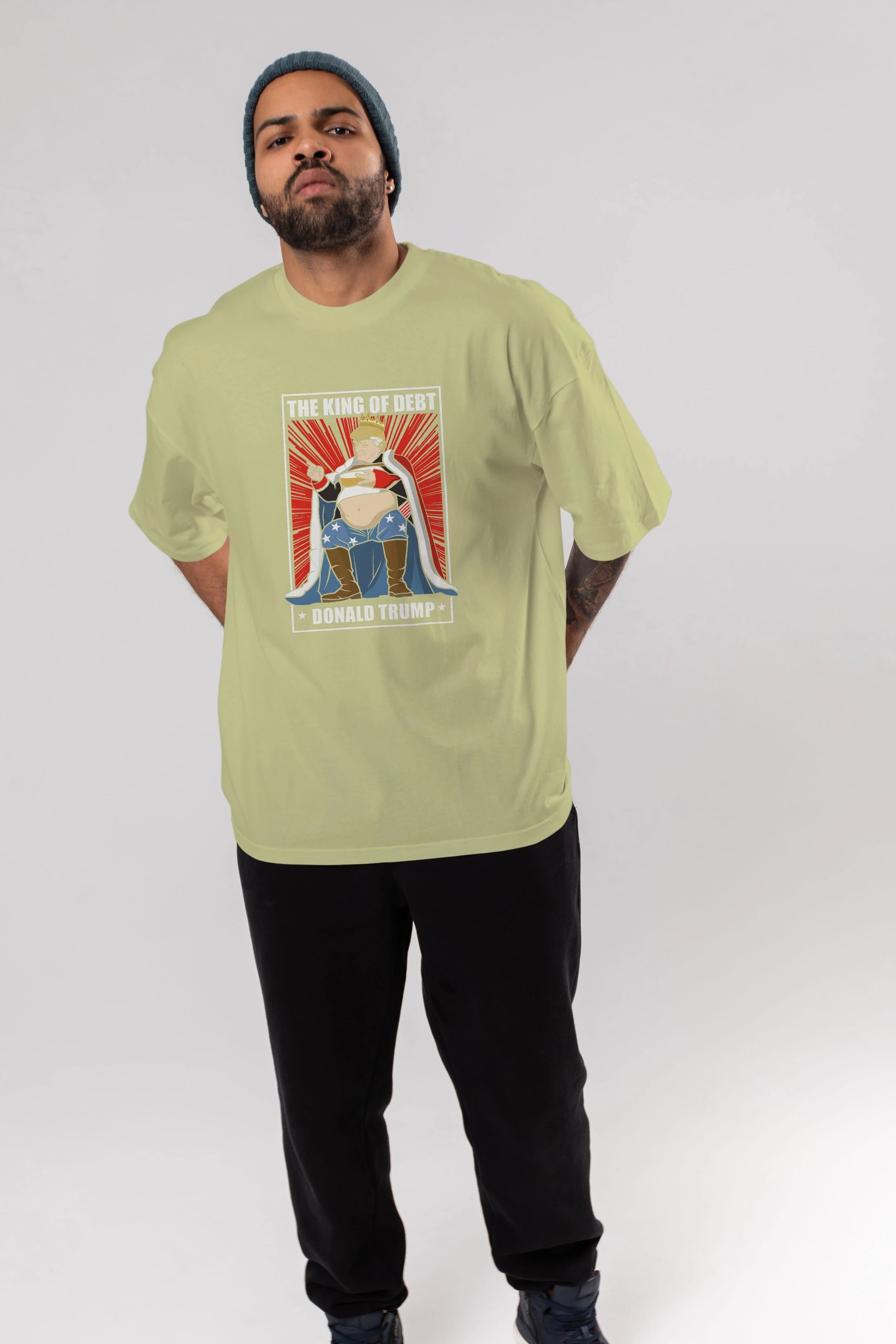 Trump King Ön Baskılı Oversize t-shirt Erkek Kadın Unisex %100 Pamuk tişort