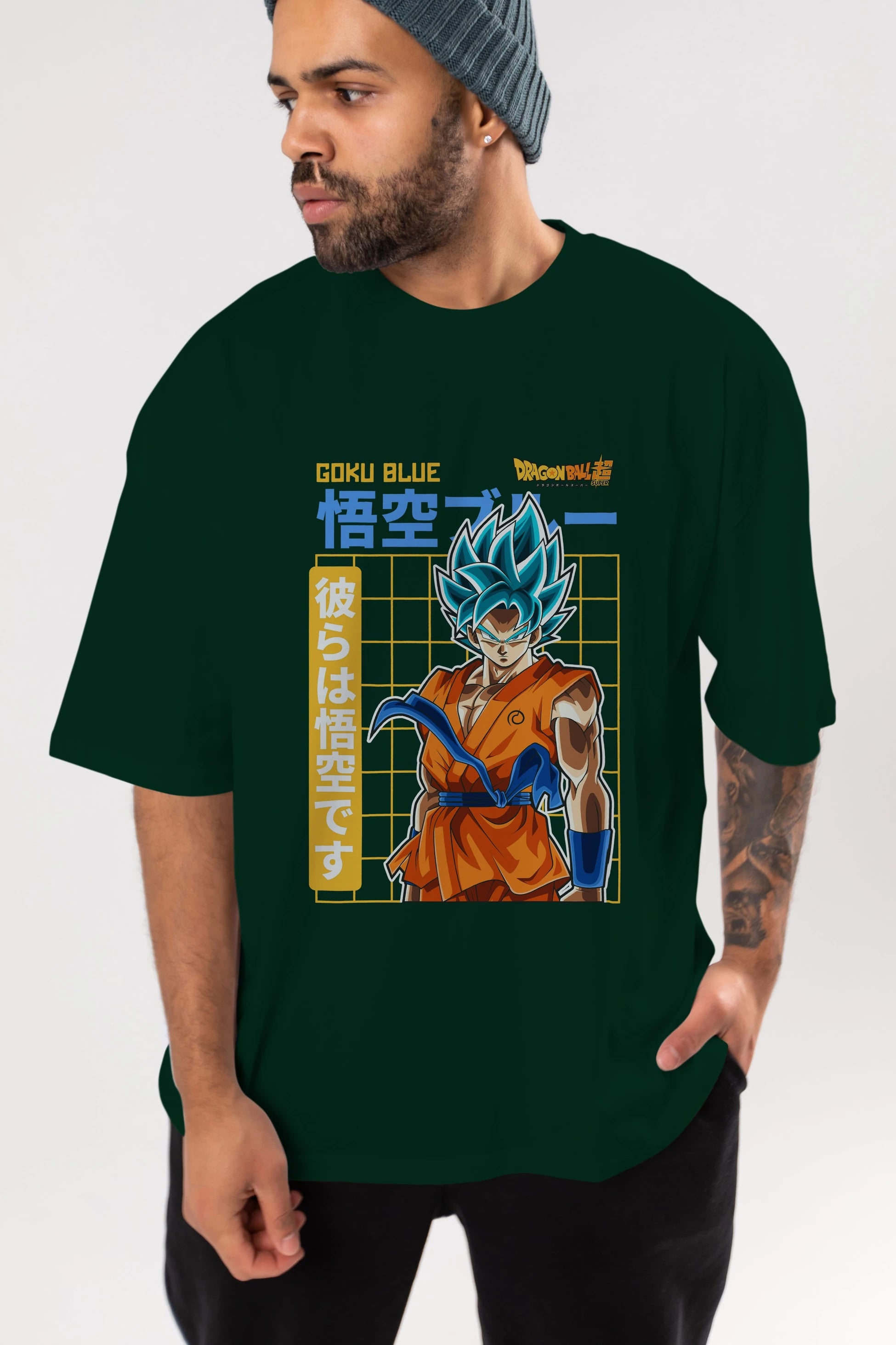 GOKU 1 Anime Ön Baskılı Oversize t-shirt %100 pamuk Erkek Kadın Unisex